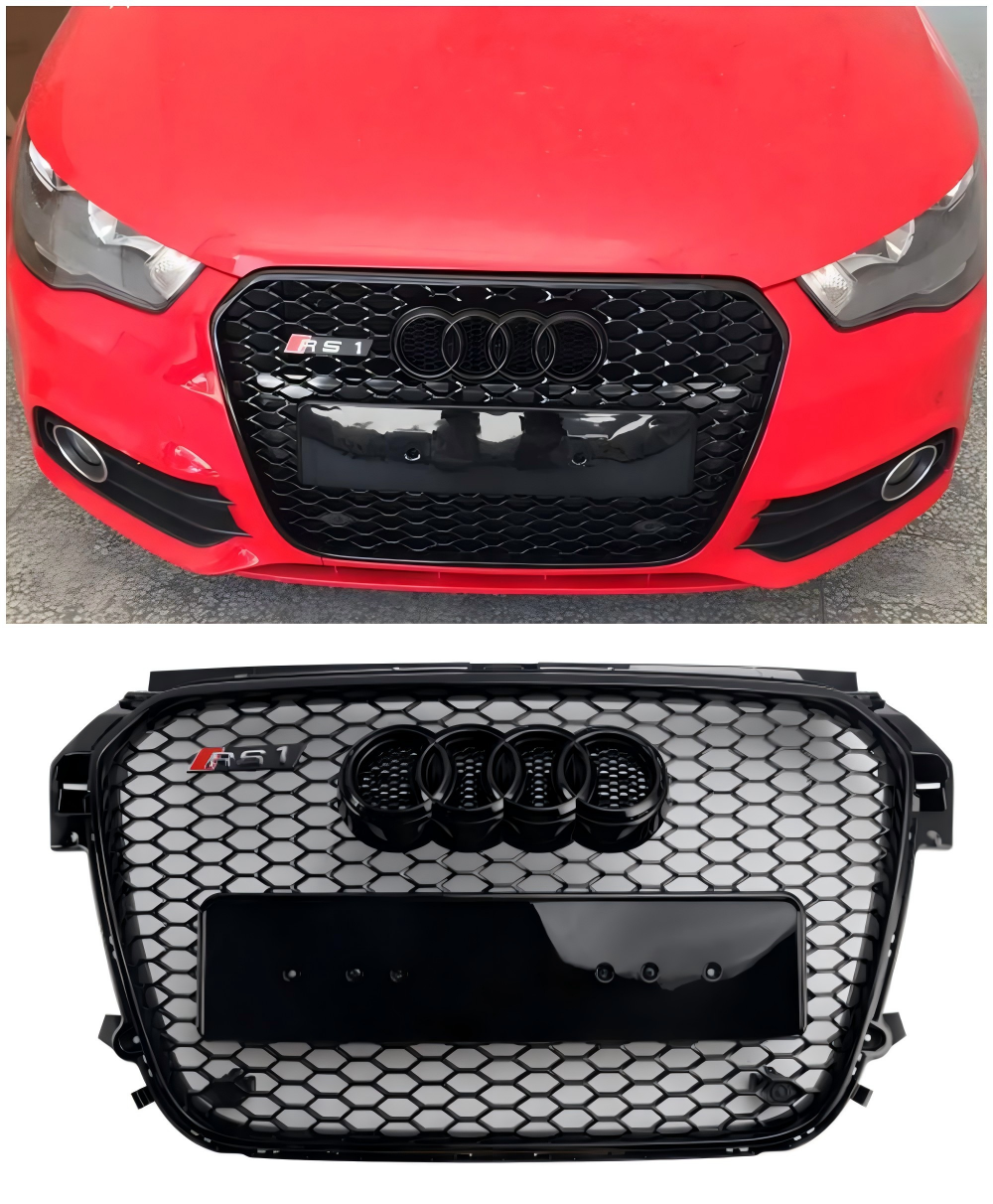 2010 2012 2013 2014 Audi A1 S1 pred fazúrovi Gloss Black Front Honeycomb Bumper Grill Grill Grill