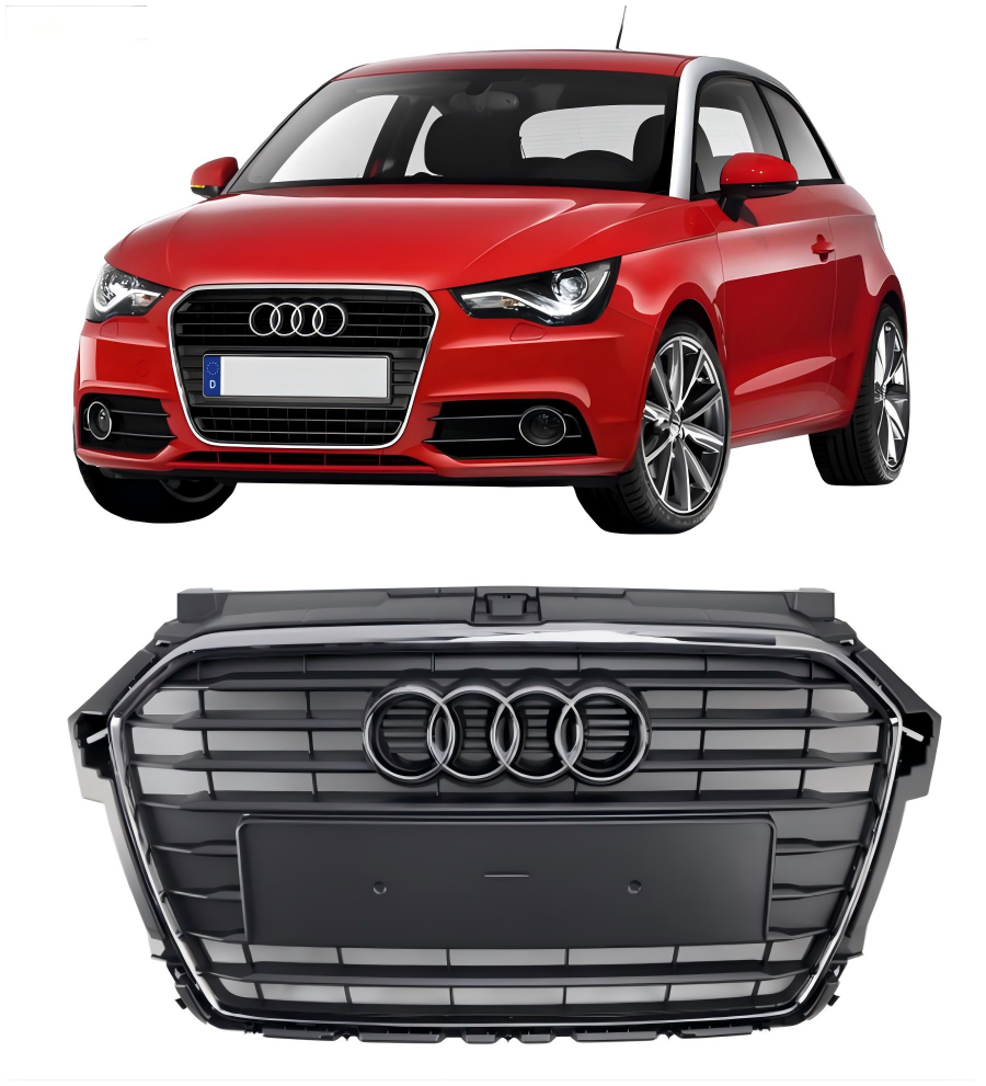 2016-2019 Audi A1 S1 Mk1 Facelift Chrome Front Bumper Grille Grill