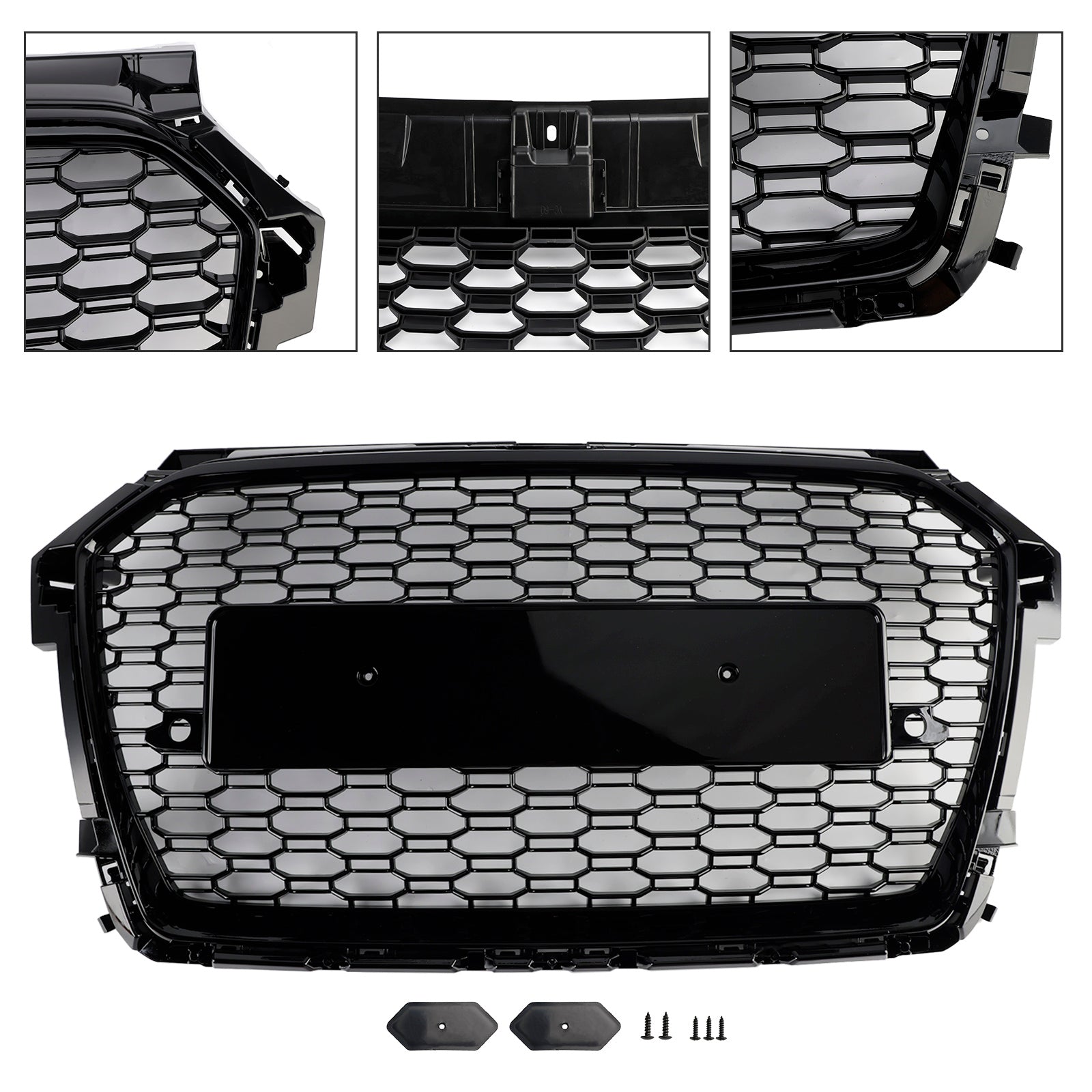 2016-2019 Audi A1 S1 8X Facelift RS Style Honeycomb Bumper Grille Black