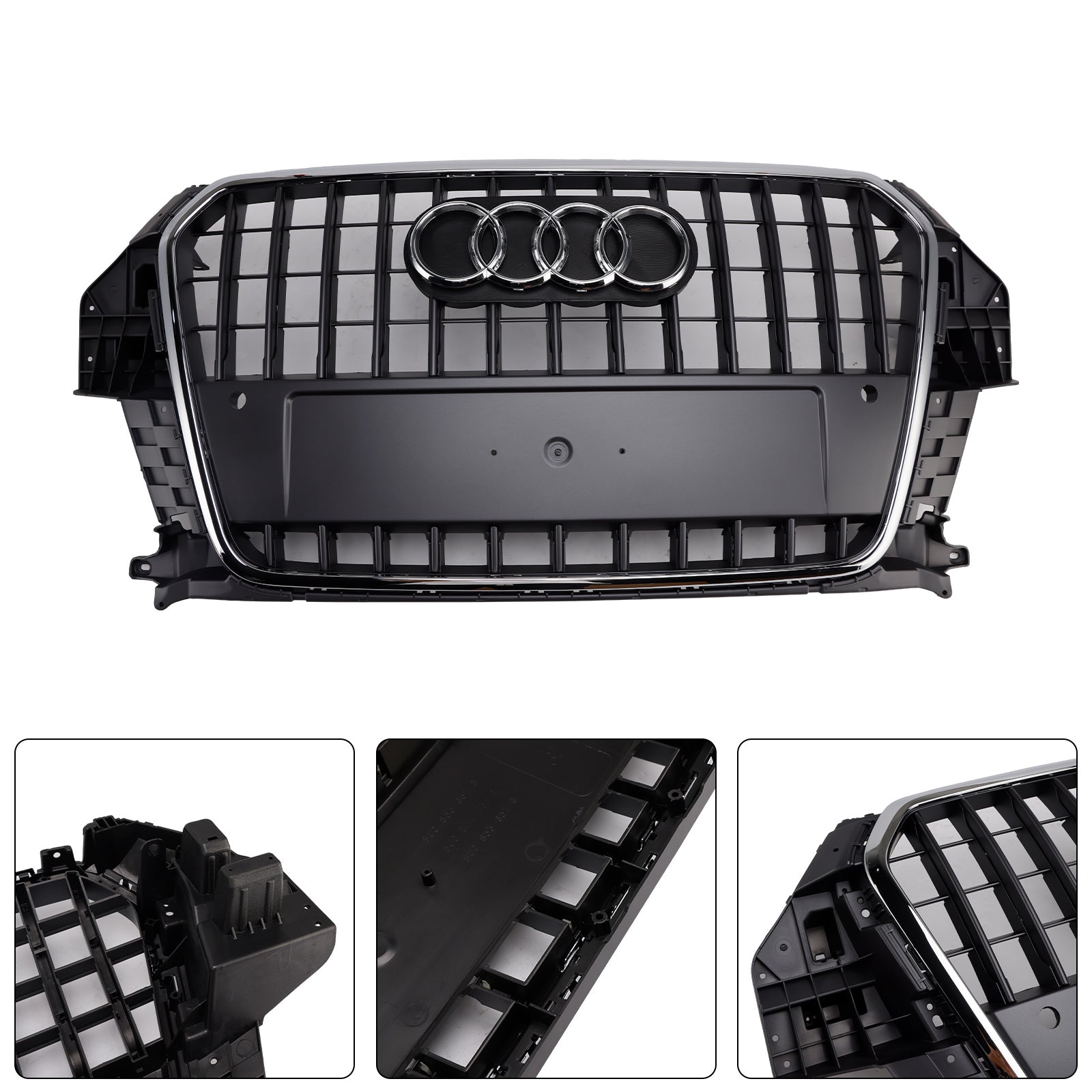 2011-2015 Audi Q3/S-Line Gray Chrome Front Mesh Grille Grill 5060531048501