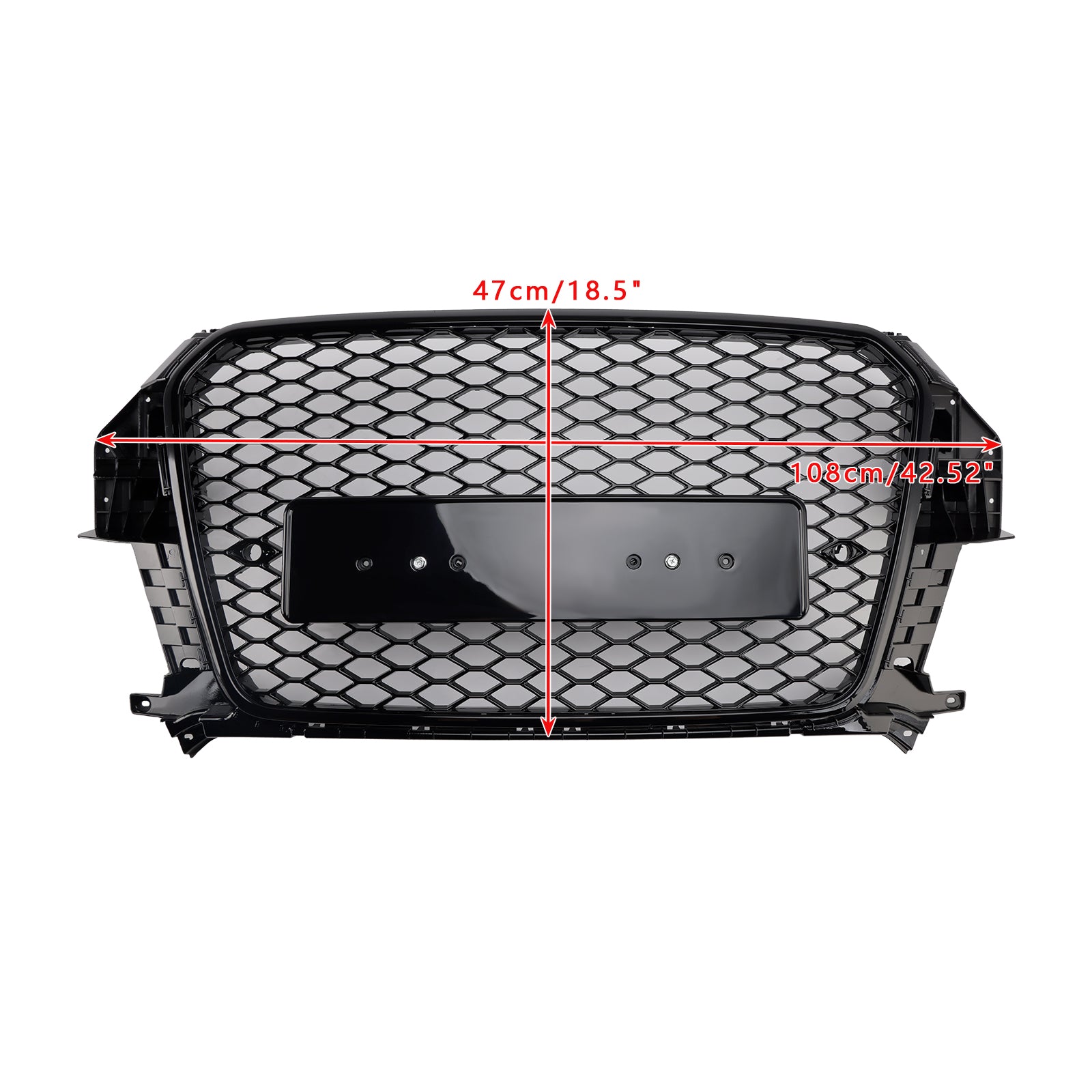 RSQ3 Style Front Honeycomb Mesh Grille Fit Audi Q3 2011-2015 Gloss Black