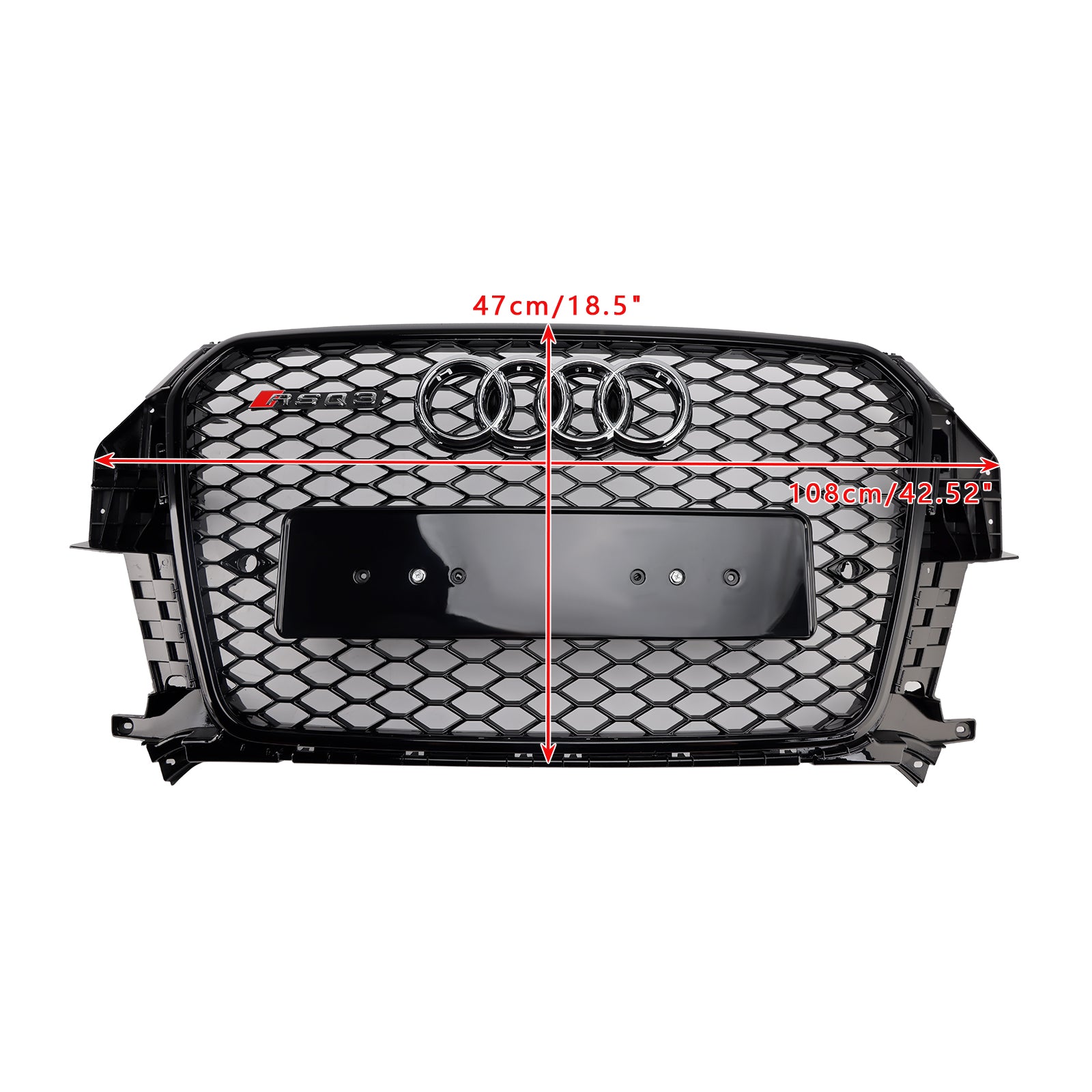 2011-2015 Audi Q3 S-Line RSQ3 Style Front Honeycomb Mesh Grille Bloss Black