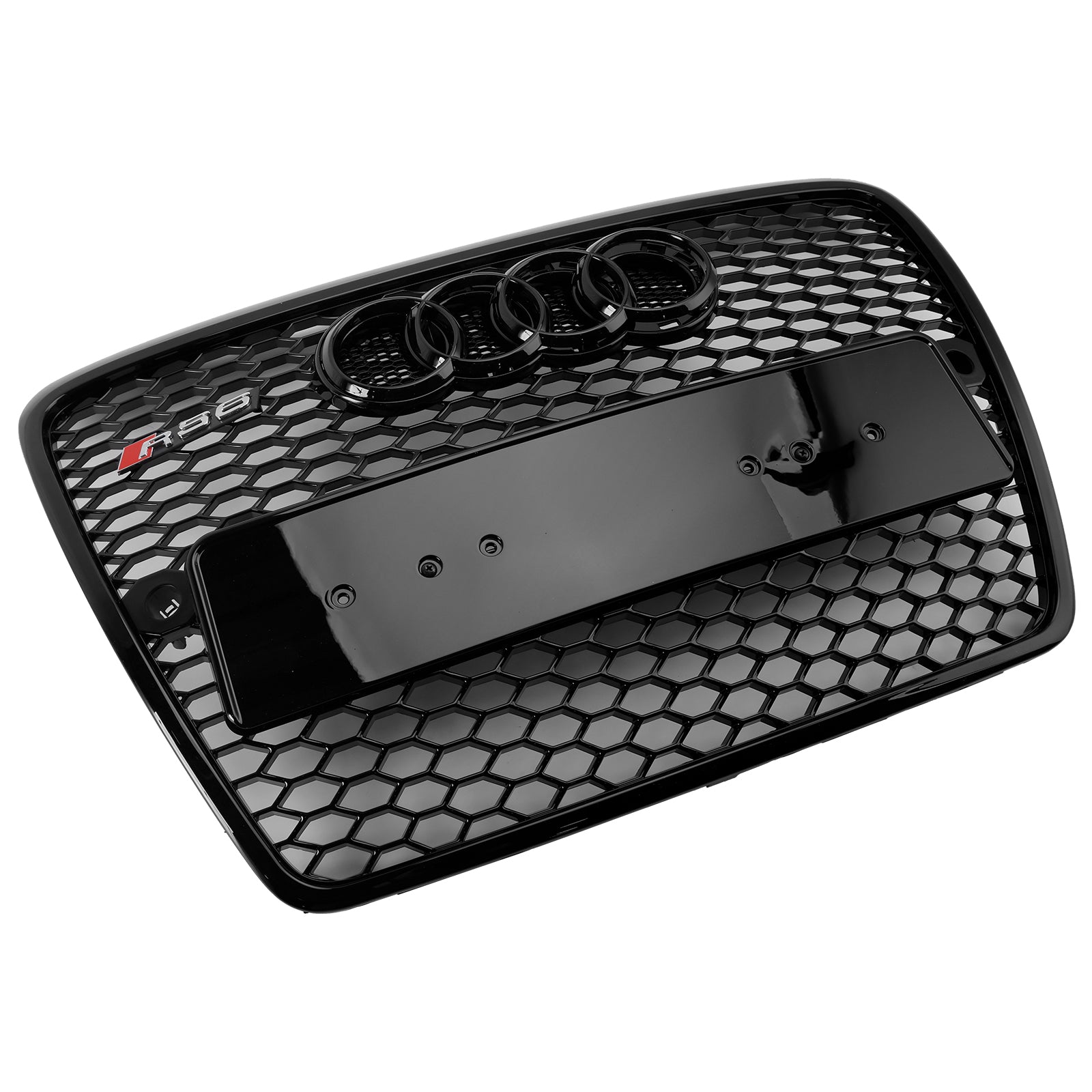 2004-2008.10 Audi A6 C6 Pré-Orage Black Black Front Honeycomb Bumper Grill