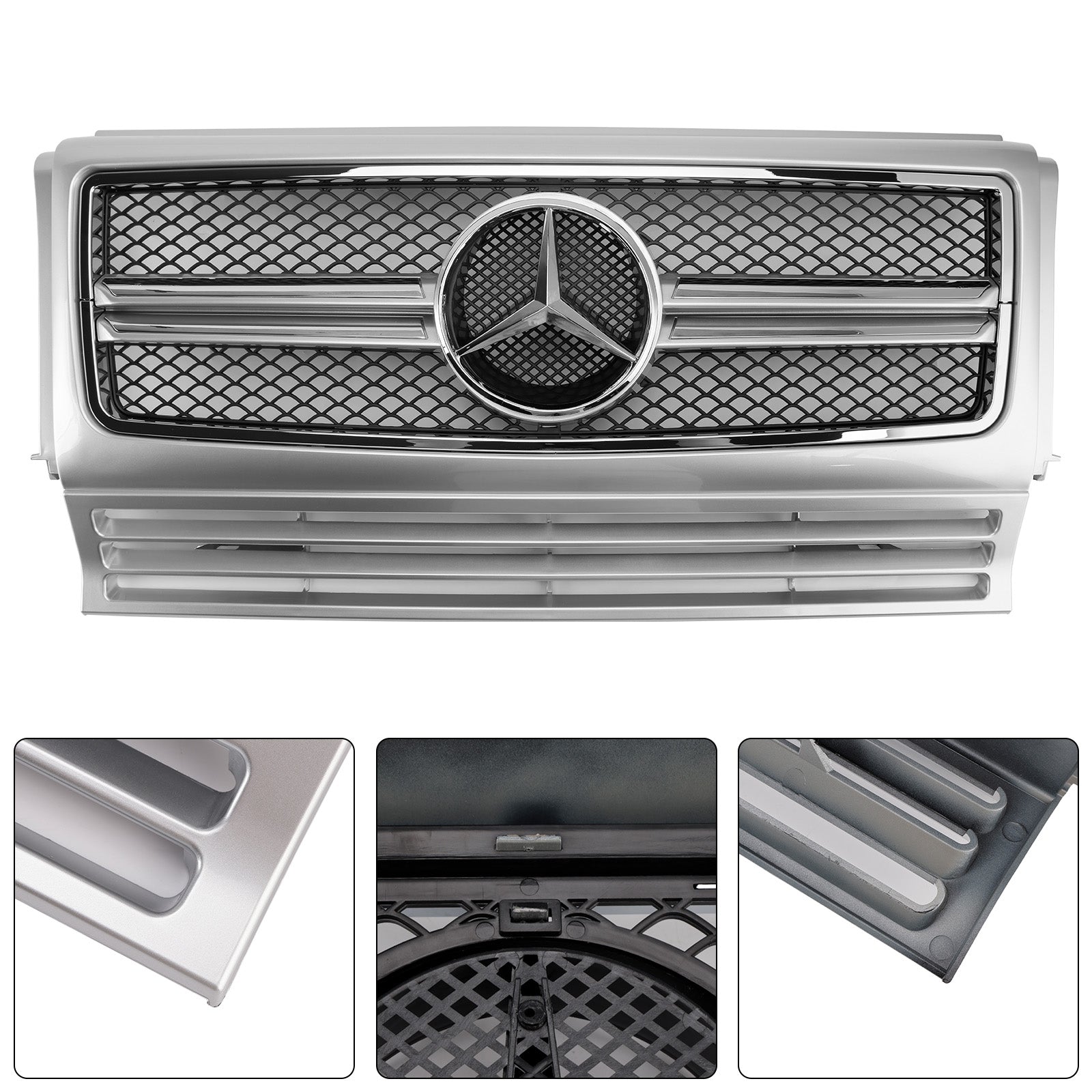 1990-2018 Mercedes Benz W463 Chrome Black Front Bumper Grille Grill Generic