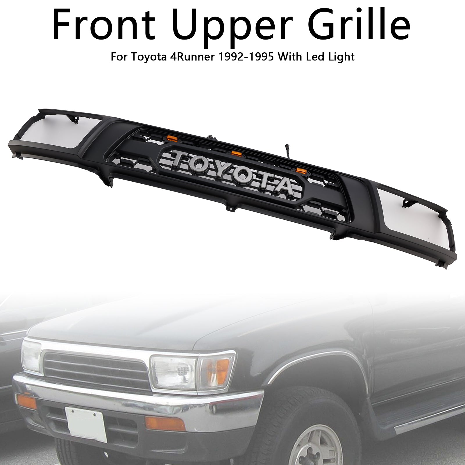 1992 1993 1994 1995 Toyota 4Runner med LED Matte Black Front Bumper Grill Grill