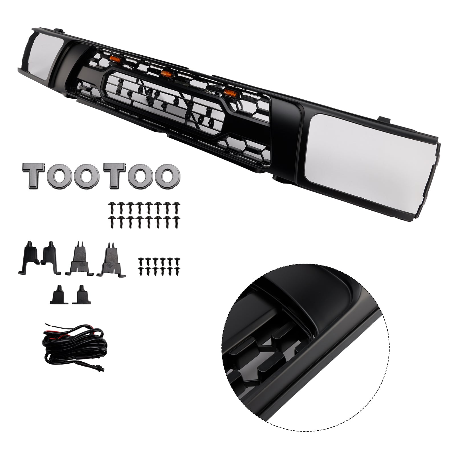 1992-1995 Toyota 4Runner avec calandre de pare-chocs avant noire mate à LED