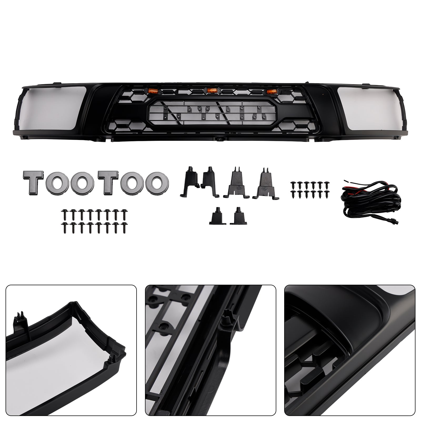 1992-1995 Toyota 4Runner avec calandre de pare-chocs avant noire mate à LED