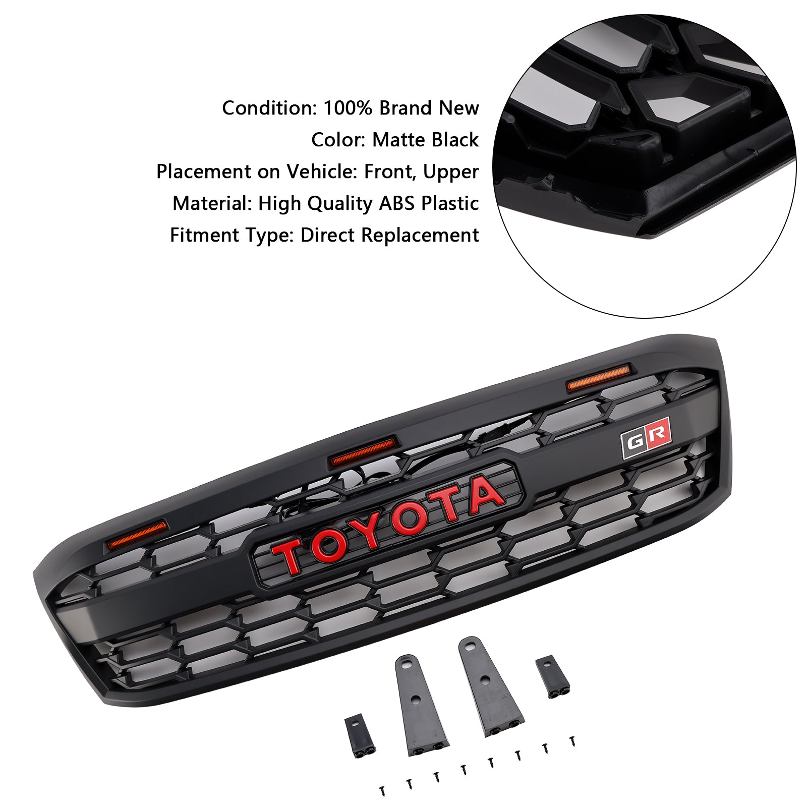 2005-2011 Toyota Hilux N70 Pre-Facelift with LED GR Style Front Bumper Grill Grille