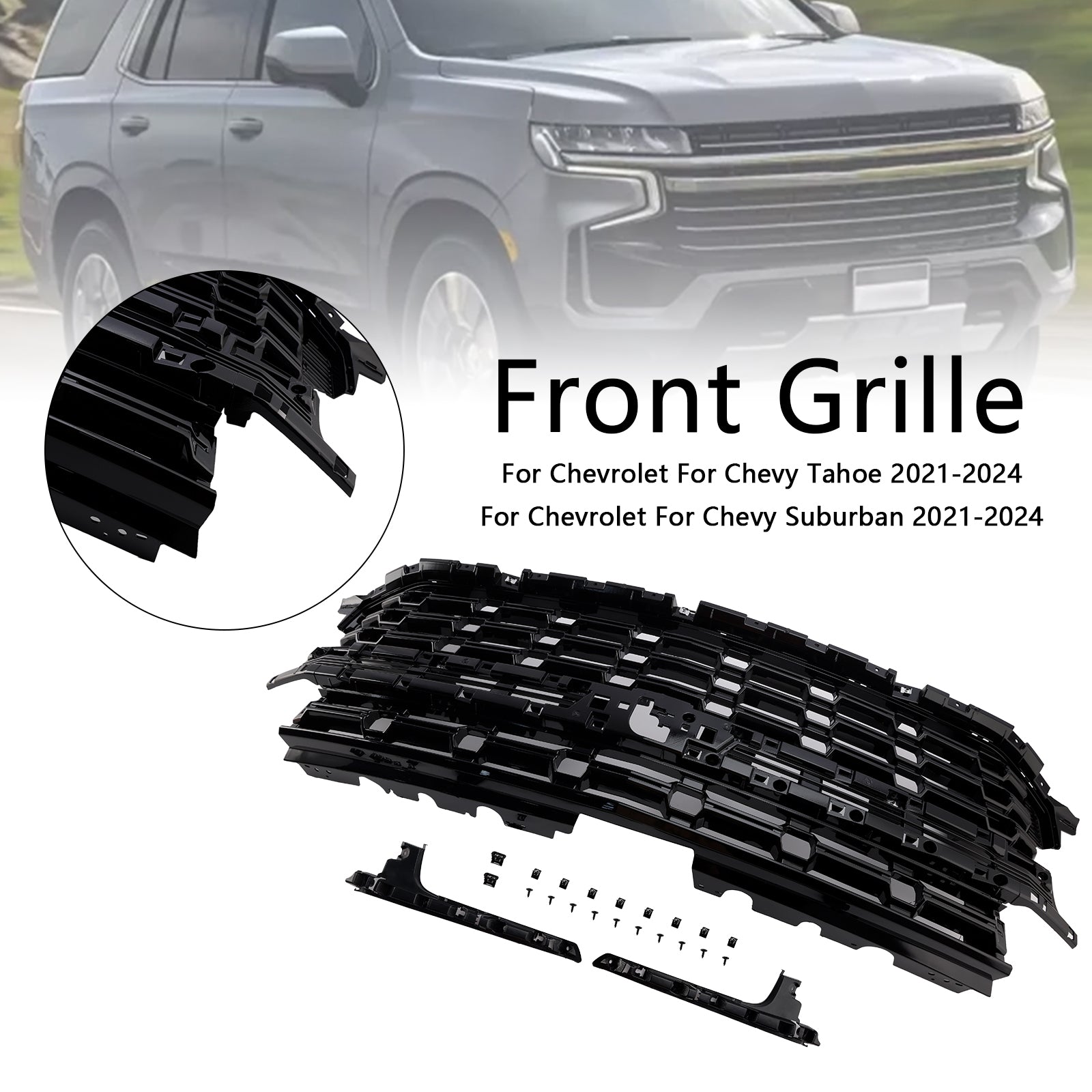 2021-2024 Chevrolet para Chevy Suburban Z71 Look Front Fride Black