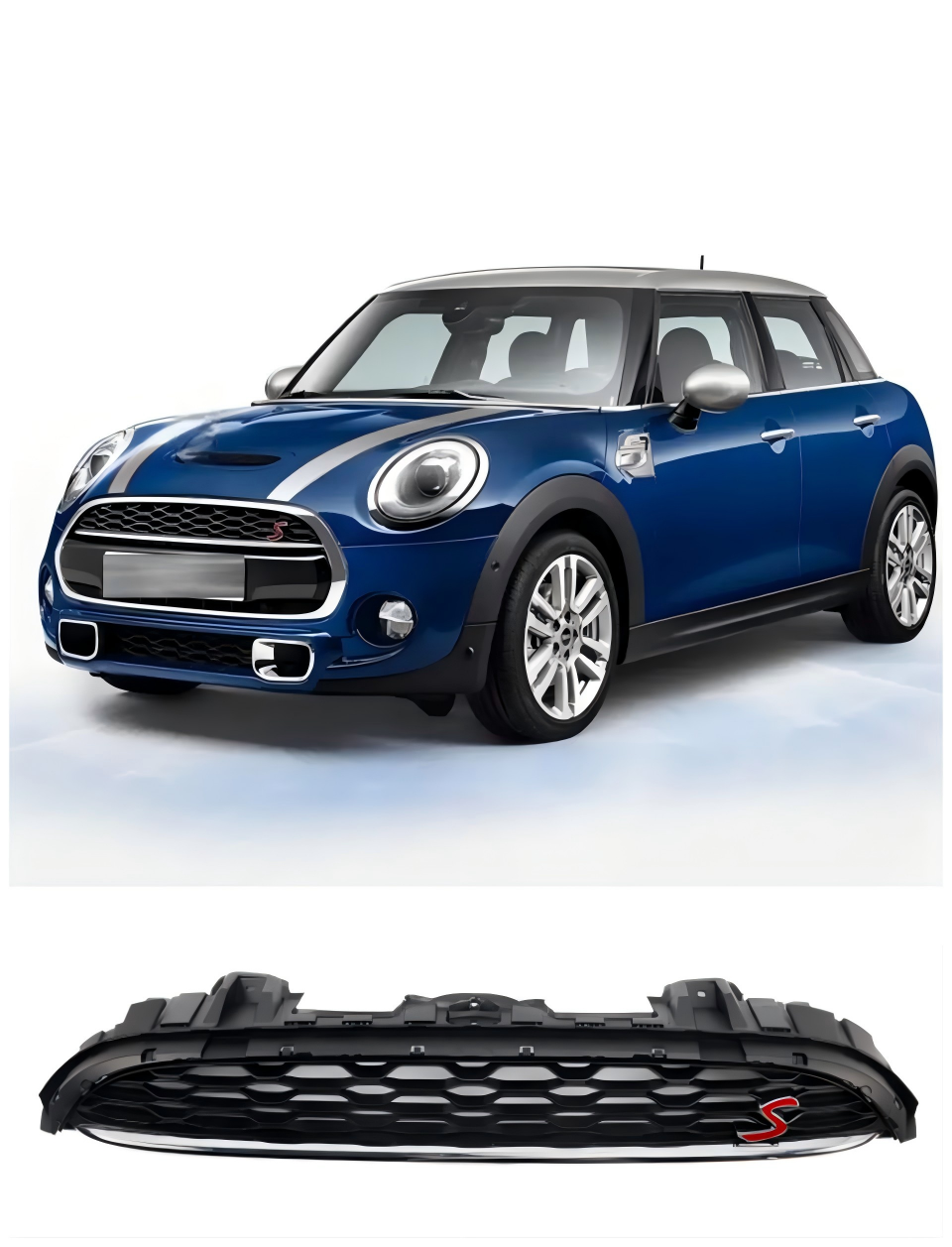 2014 onward MINI F56 3 Door Hatchback Cooper S, Cooper SD Black Front Mesh Grille Grill 51137335528