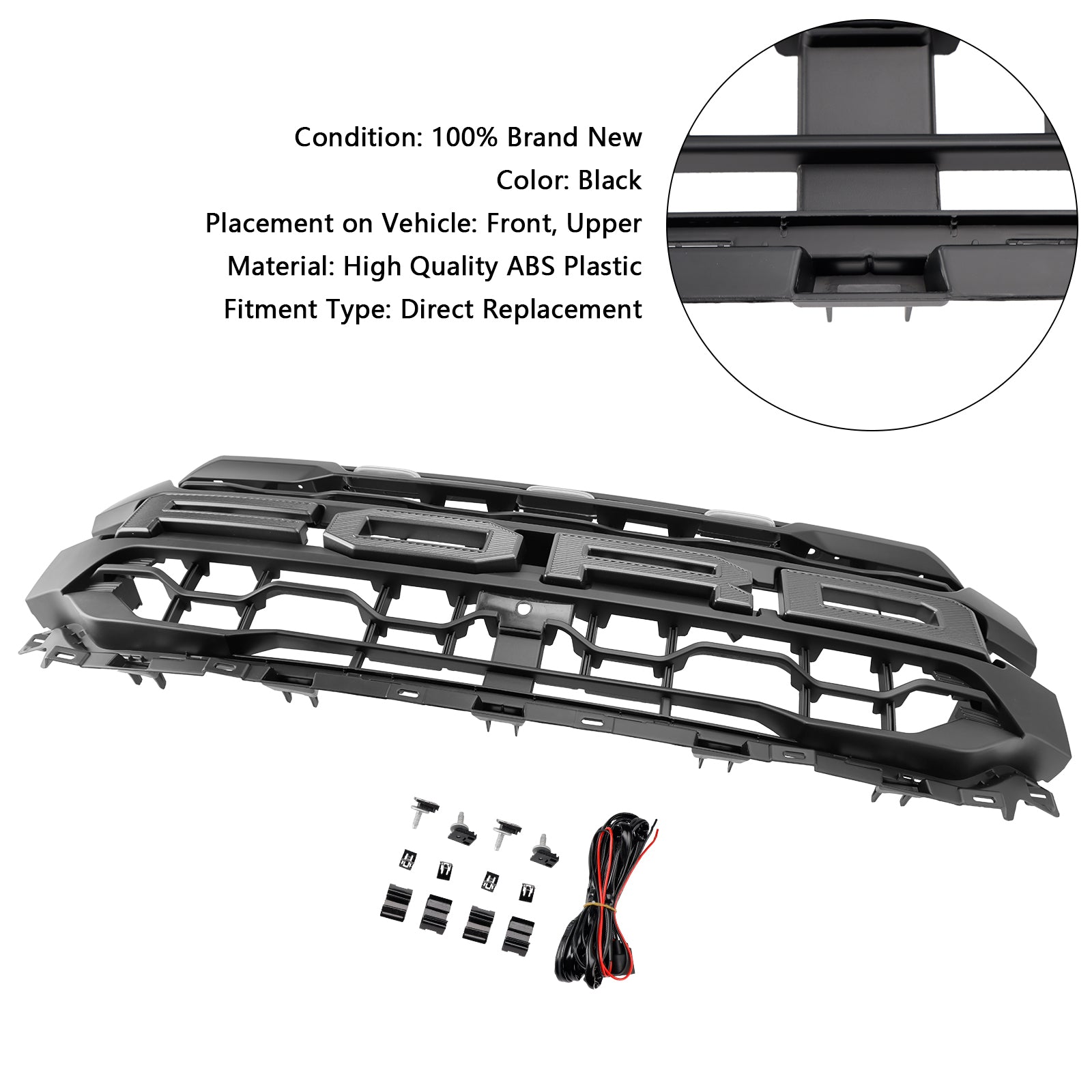 2024+ Ford F150 With LED Black Front Bumper Grille Grill