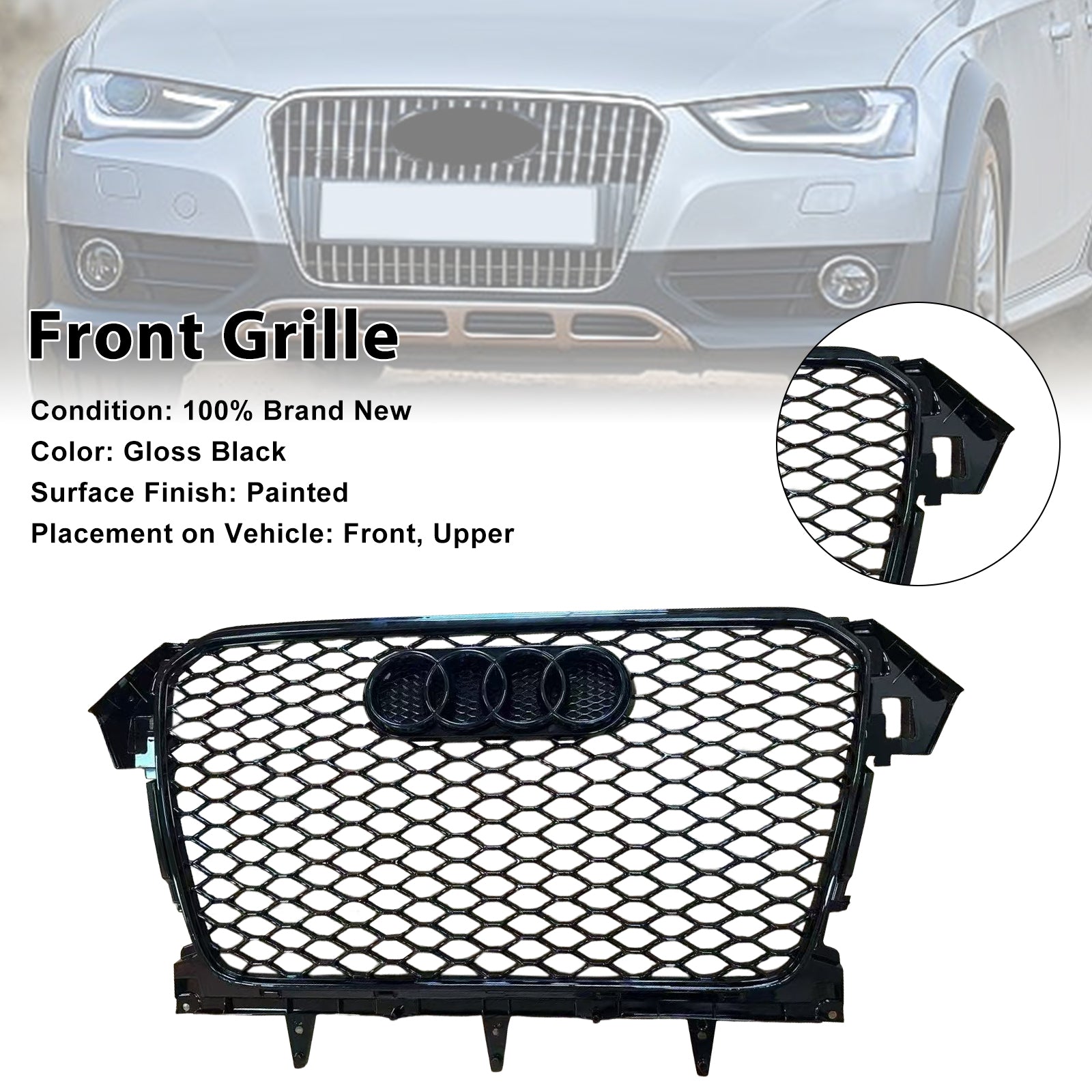 2013-2016 Audi A4 B8.5 Allroad endast RS4 Style Front Bumper Grille