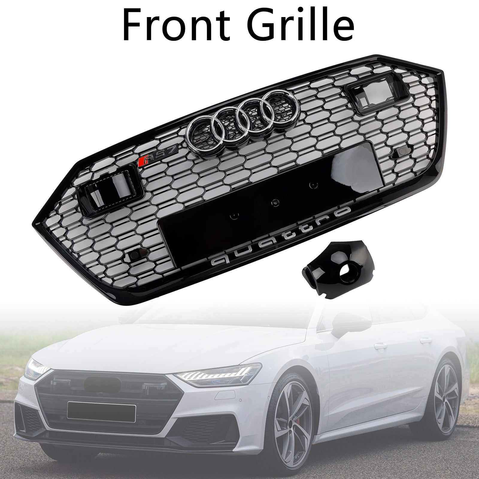 2019-2024 Audi A7 C8 S7 avec grille de pare-chocs avant Black Black