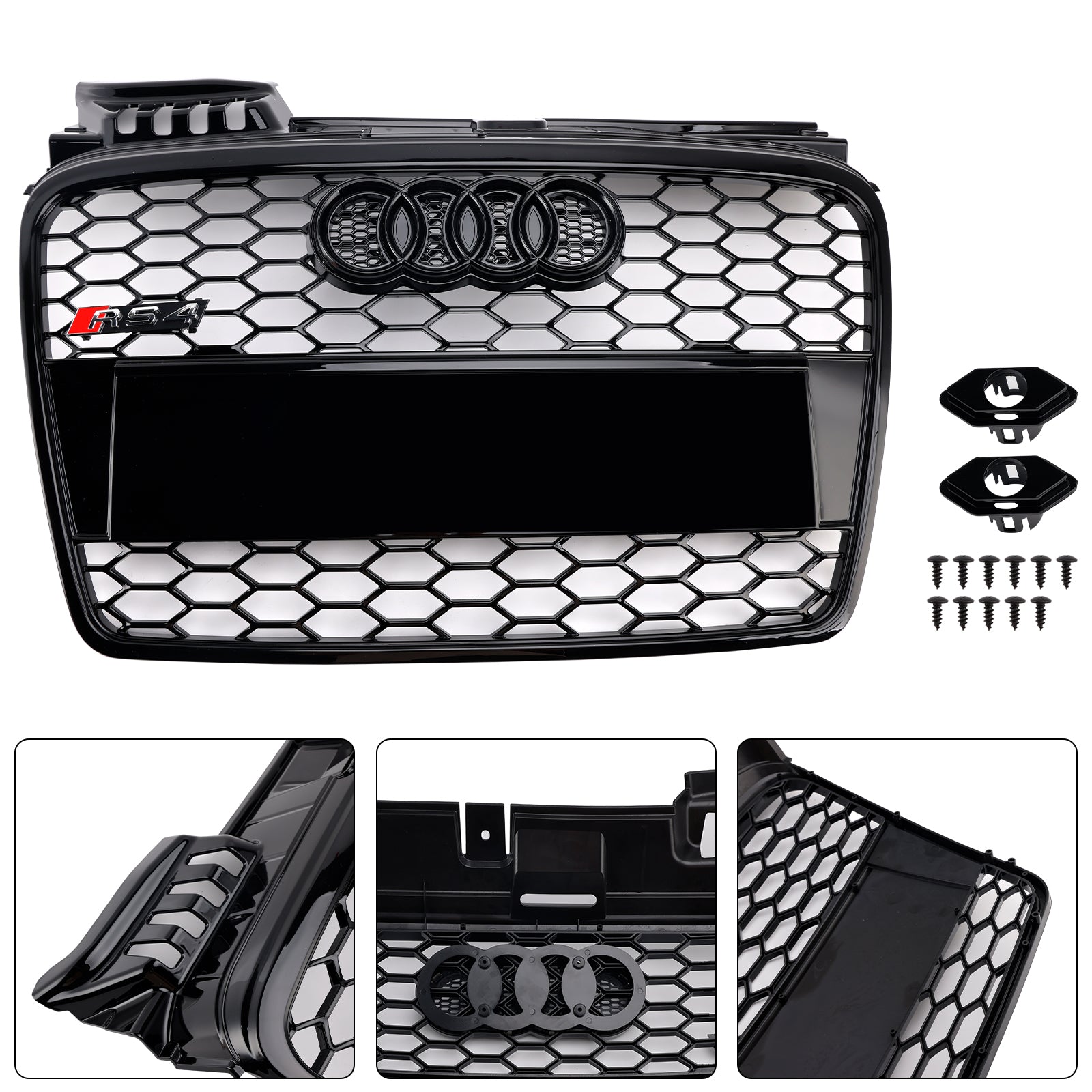 Parrilla hexagonal de malla deportiva estilo panal Audi A4 B7 RS4 2005-2008