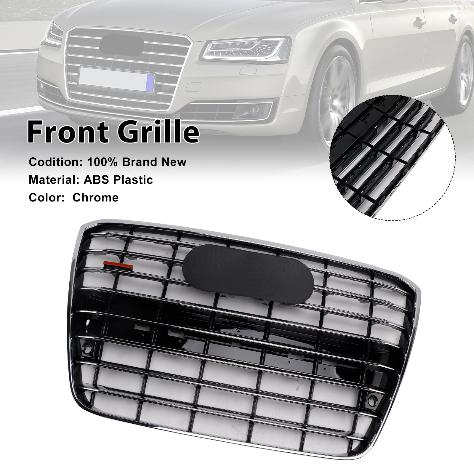 2010-2014 Audi A8 S8 Chrome Front Bumper Mesh Grille Radiator Grill