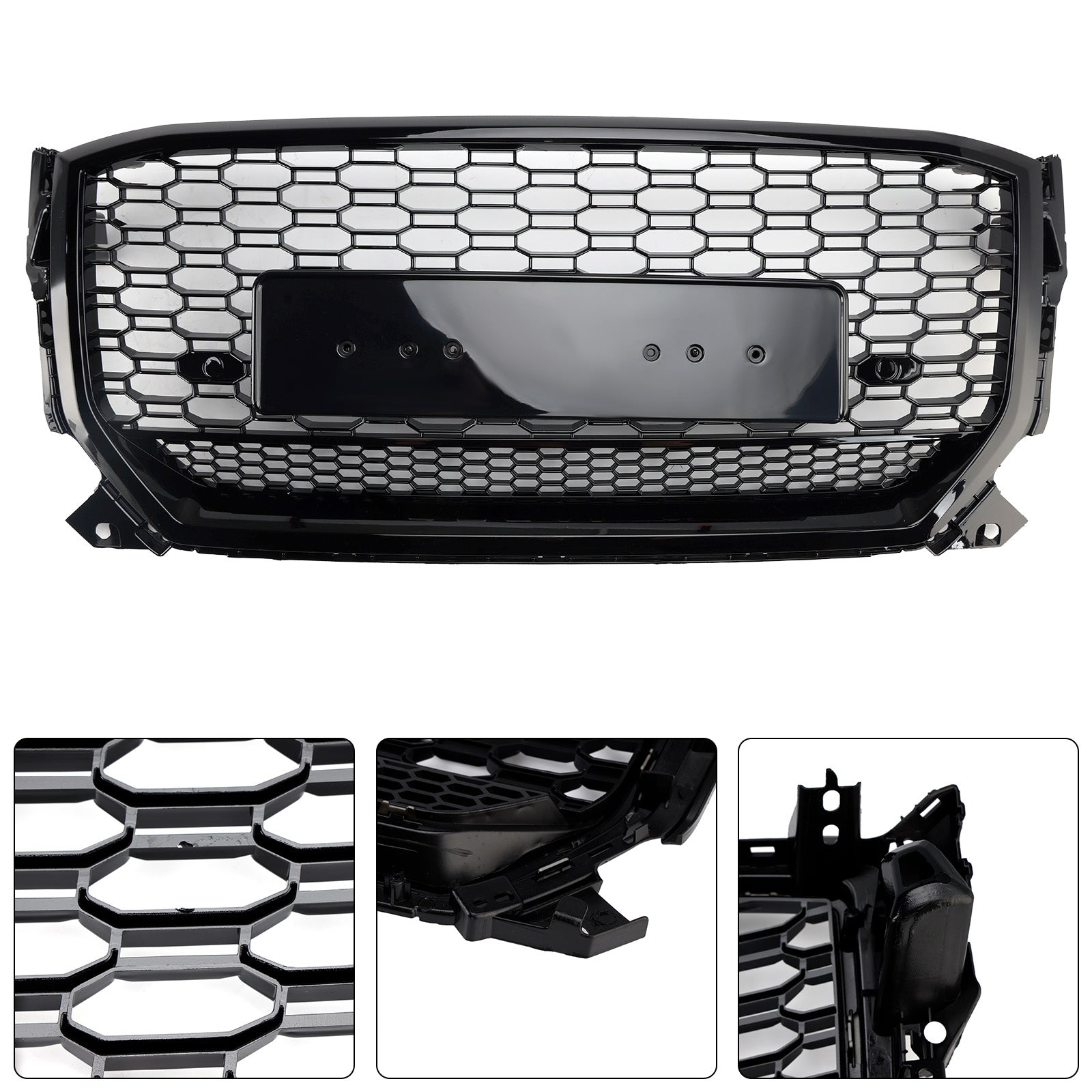 2016-2020 Audi Q2 Pre-Facelift Glanzend zwarte honingraatgrille vooraan