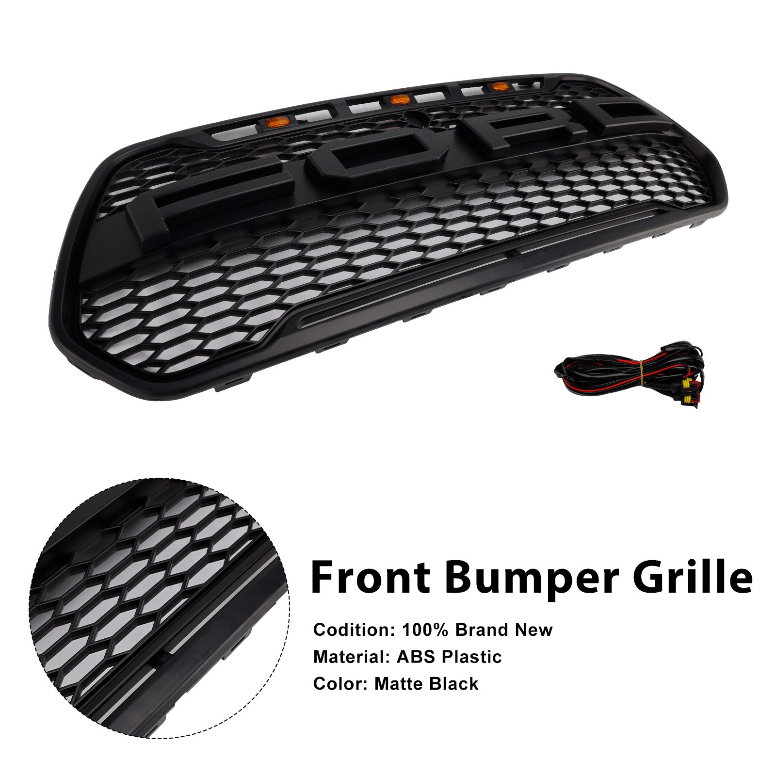 2015-2019 Ford Transit 150 250 350 350H Black Front Bumper Grille Grill