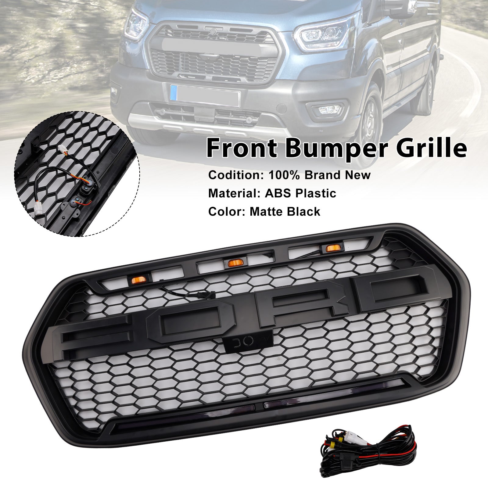 2020-2025 Ford Transit 150 250 350 Raptor-stijl voorbumpergrille