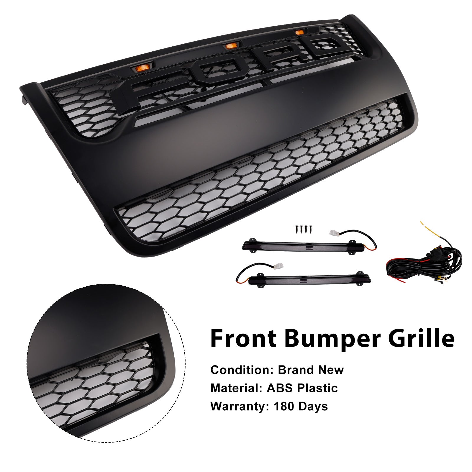 Ford Explorer 2006-2010 con parrilla de parachoques superior delantera negra clara