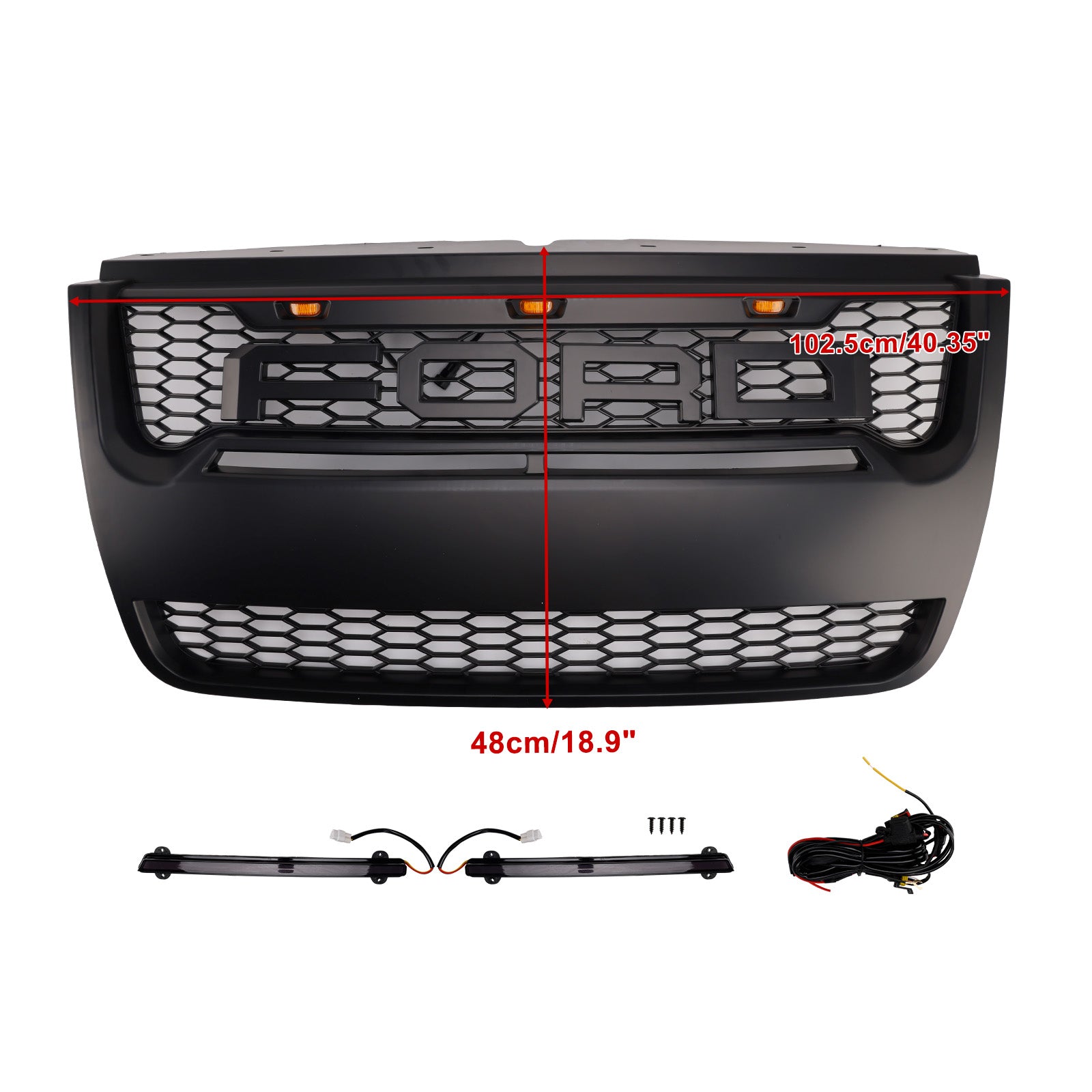 Ford Explorer 2006-2010 con parrilla de parachoques superior delantera negra clara