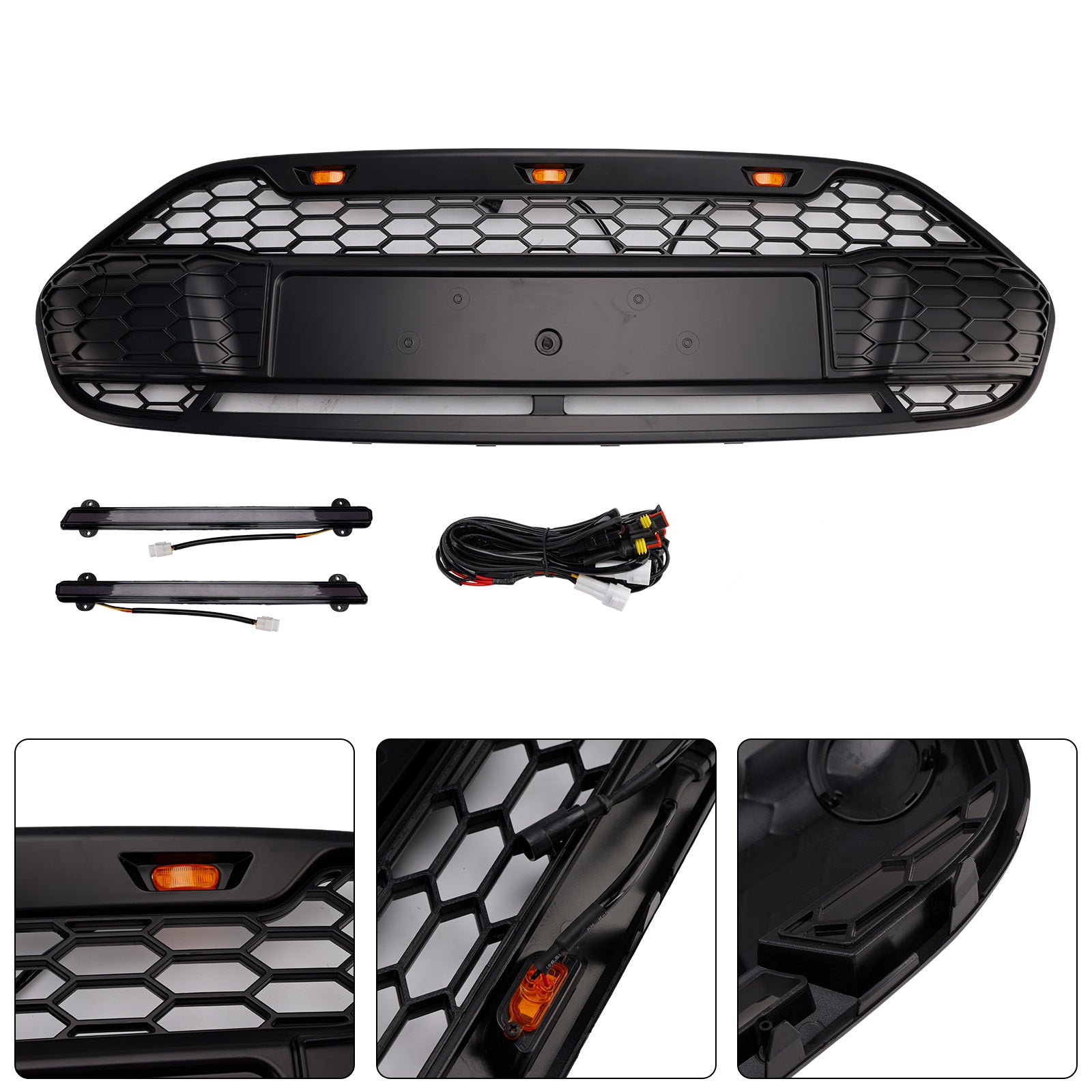 Ford Transit Connect 2014-2018 Med svart LED-grill för stötfångare fram