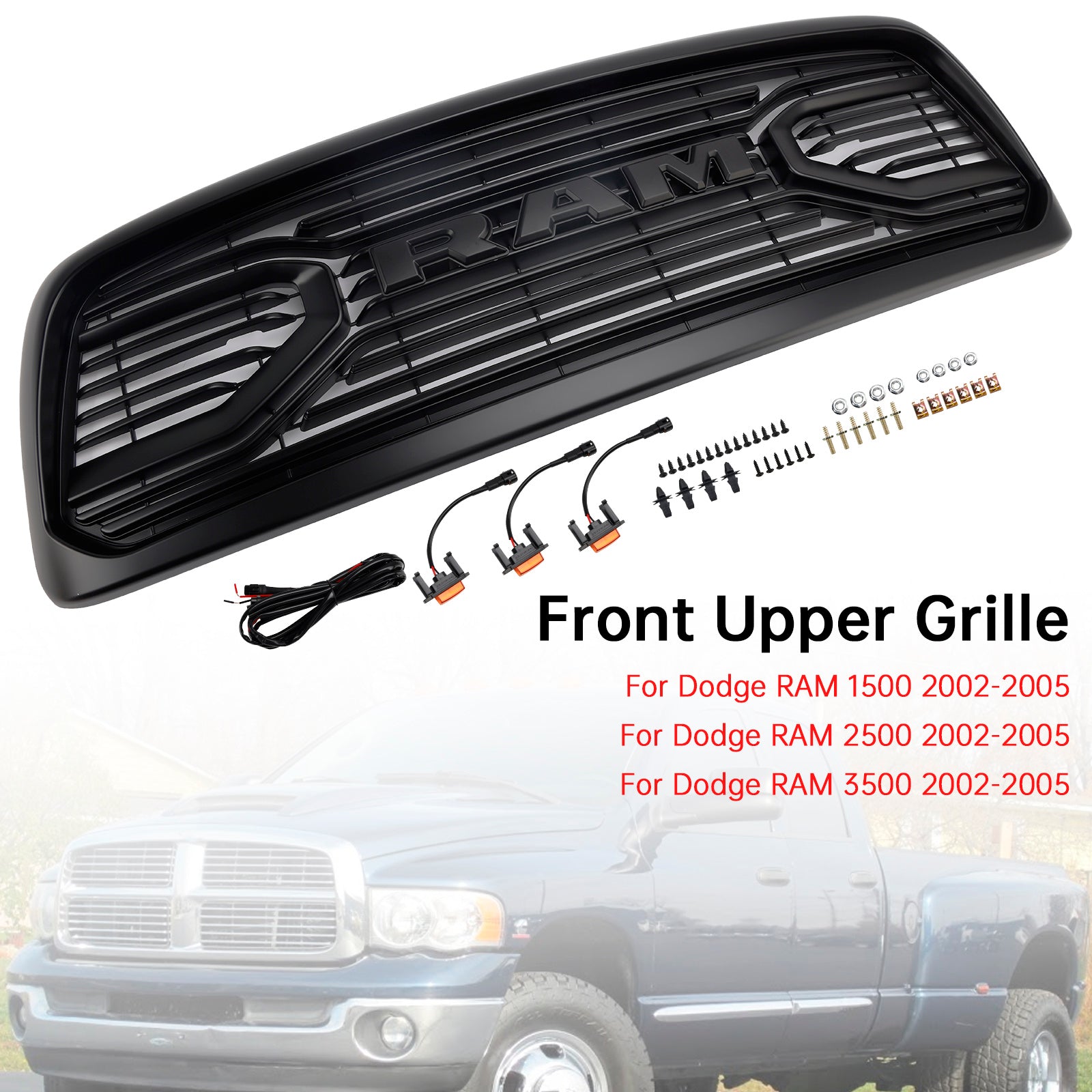 2002-2005 Dodge RAM 1500/2500/3500 Rebel Style Front Bumper Grille Grill