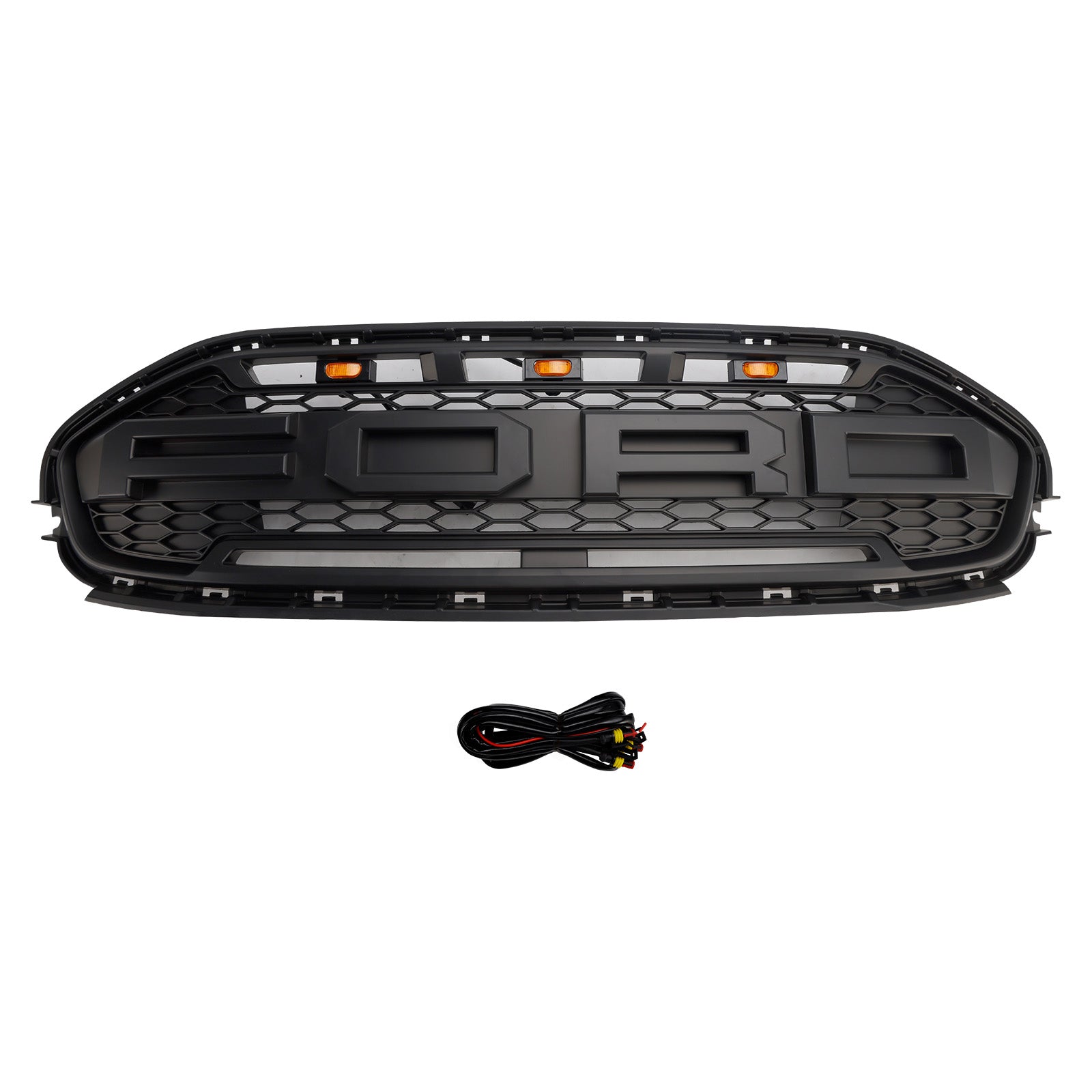 Ford Transit Connect 2019-2023 Black Front Bumper Grill Grille With LED