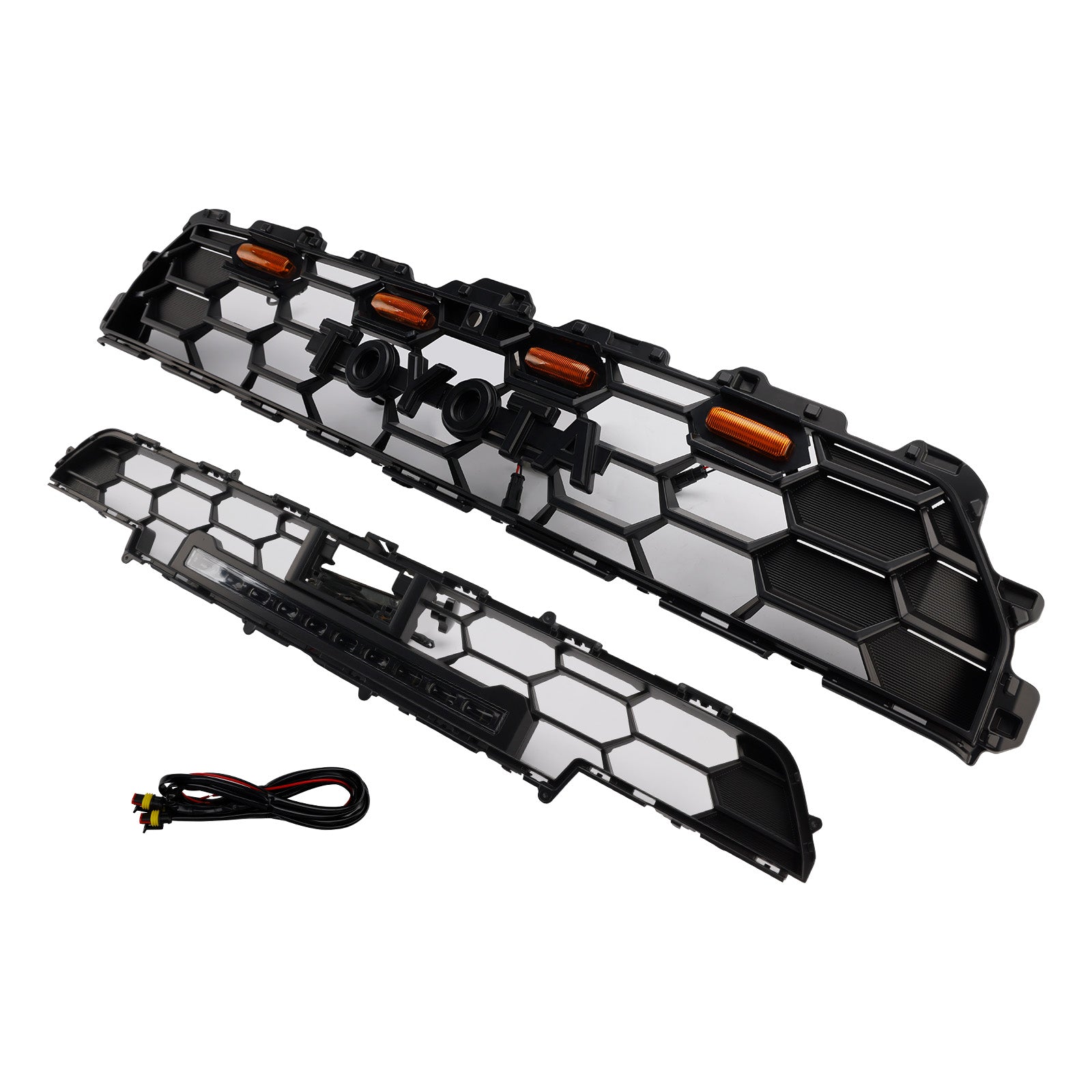 2024+ Toyota 4Runner TRD PRO W/Light Bar Front Bumper Grille Grill Black