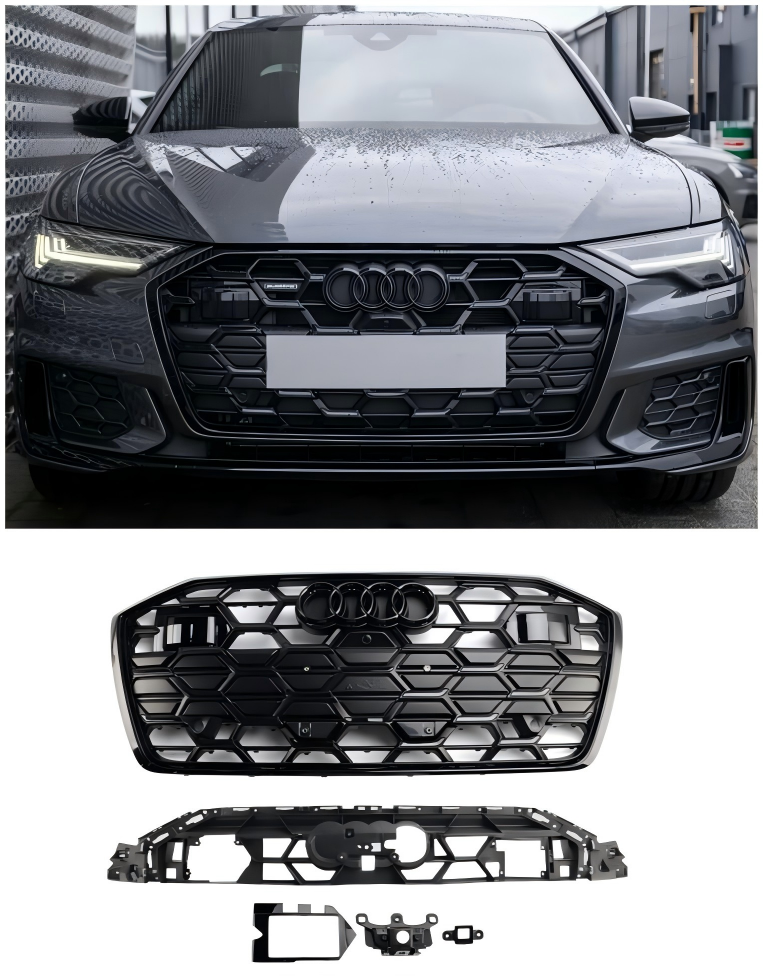 2019 2020 2021 2022 2023 Audi A6 S6 Black Front Challed Grille Grill 4K0853651T