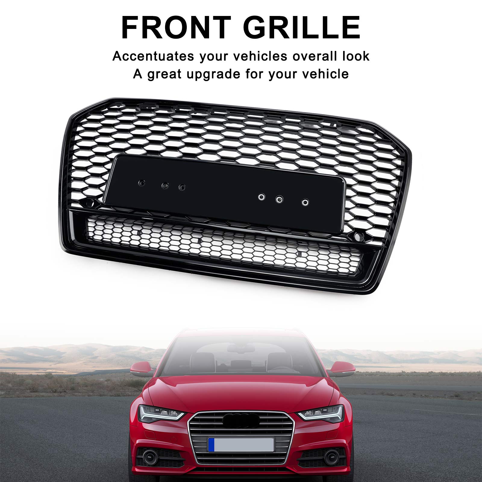 2016-2018 Audi S6 (C7) C7PA FACELIFT RS6 MUNHOMB MESH GRILLA FRONTAL GRILL