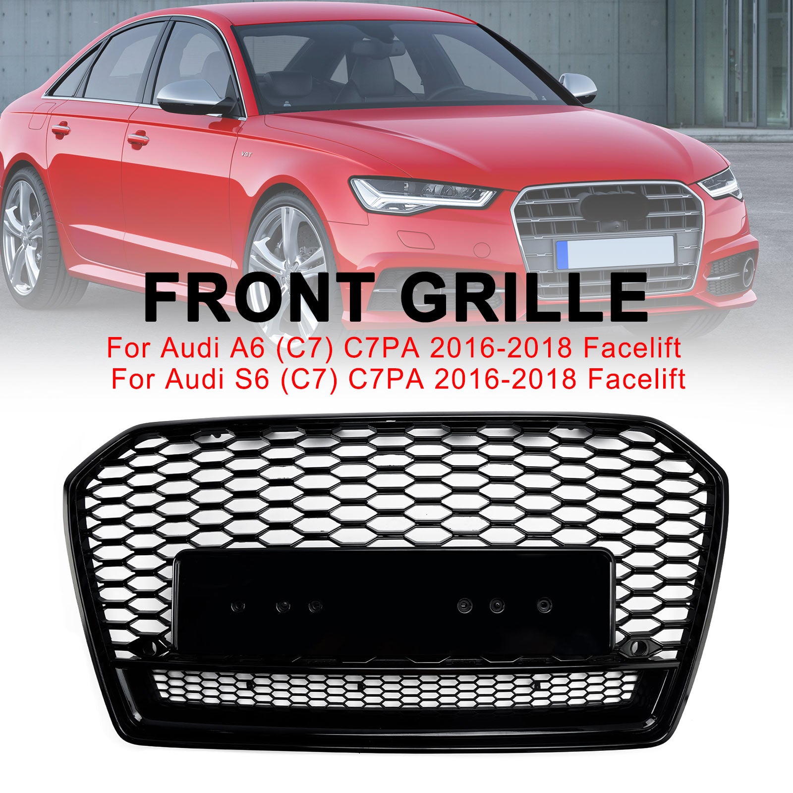 2016-2018 Audi S6 (C7) C7PA FACELIFT RS6 MUNHOMB MESH GRILLA FRONTAL GRILL