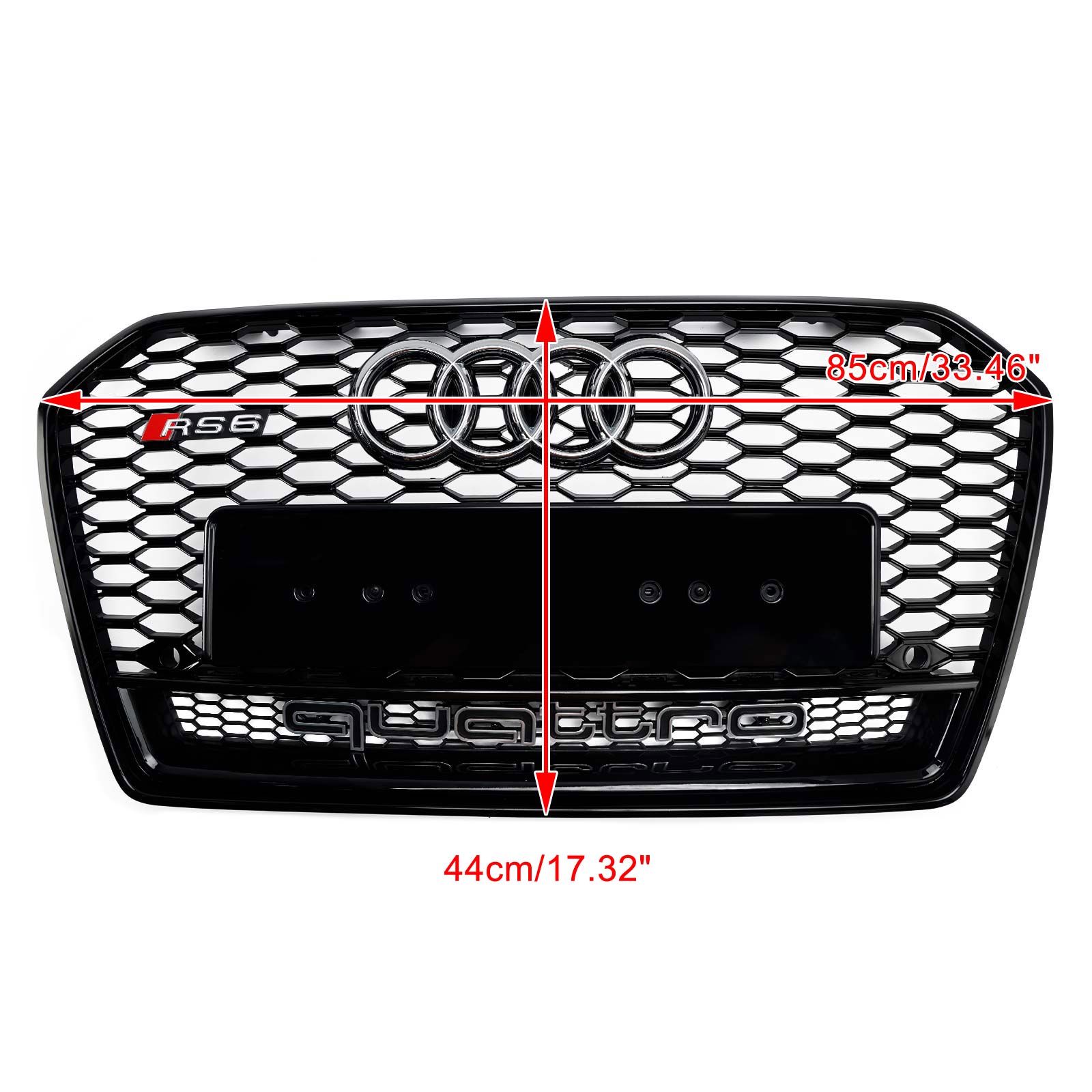 2016 2017 2018 Audi A6 S6 C7 C7PA RS6 štýl Honeycomb Mesh Front Grill Black Black