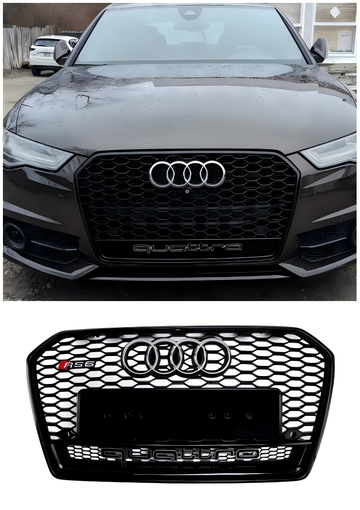 2016 2017 2018 Audi A6 S6 C7 C7 C7pa RS6 Style Honeycomb Mesh Front Grill Black