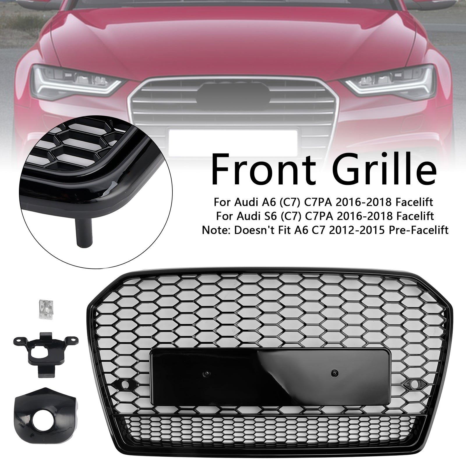 Audi A6 (C7) 2016-2018 C7PA FACELIFT RS6 GRILHA DE MESH FONTE DO MONOMB RS6