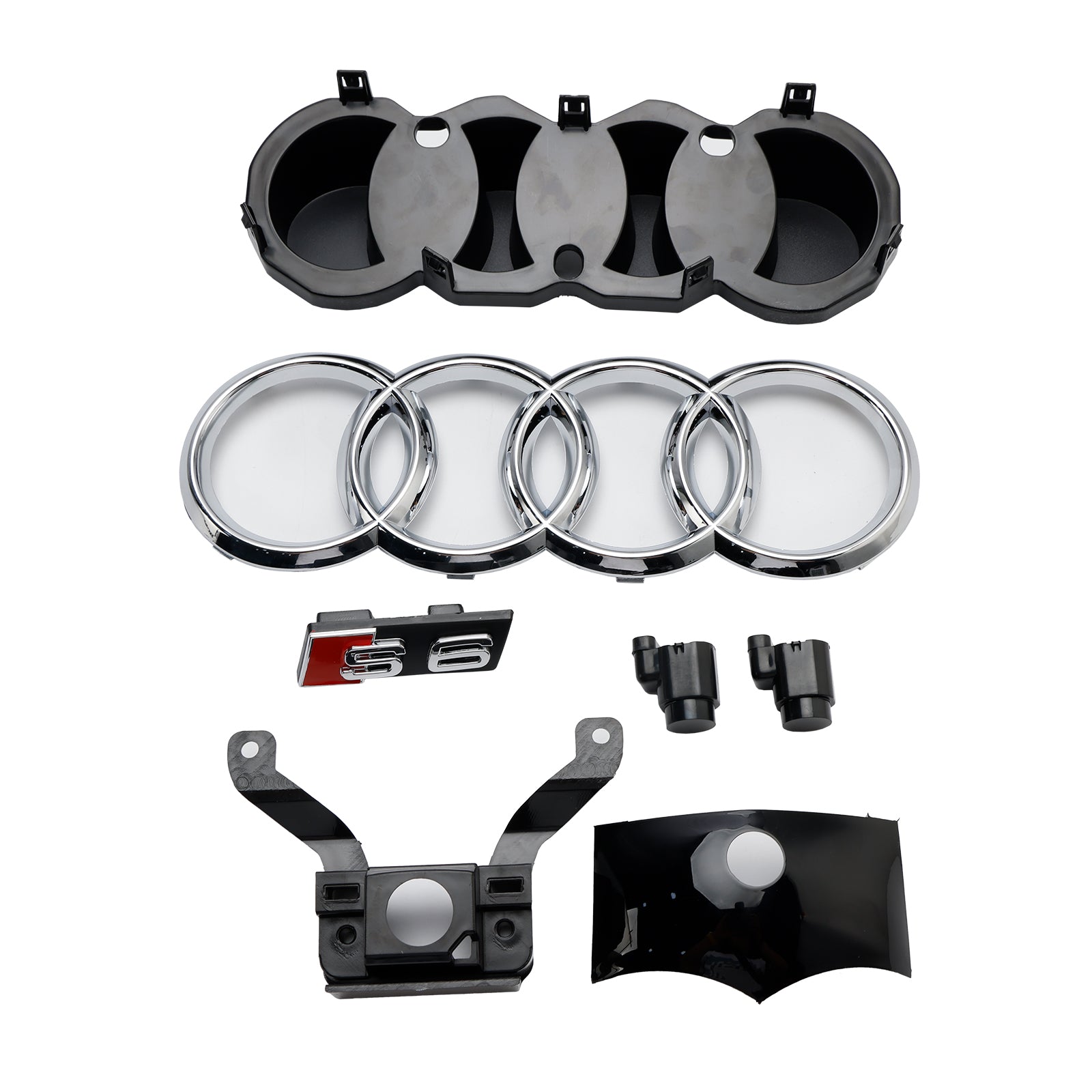 Griglia per paraurti anteriore Audi A6 S6 C7 S6 Style 2016-2018 nera