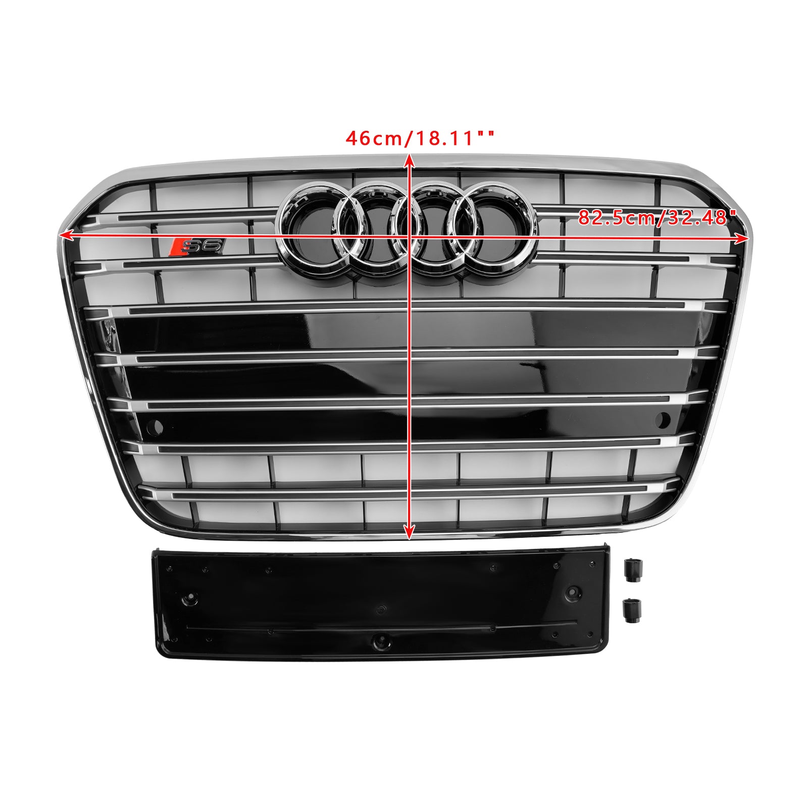 Parrilla de parachoques delantero estilo Audi A6 C7 S6 2012-2015 cromada