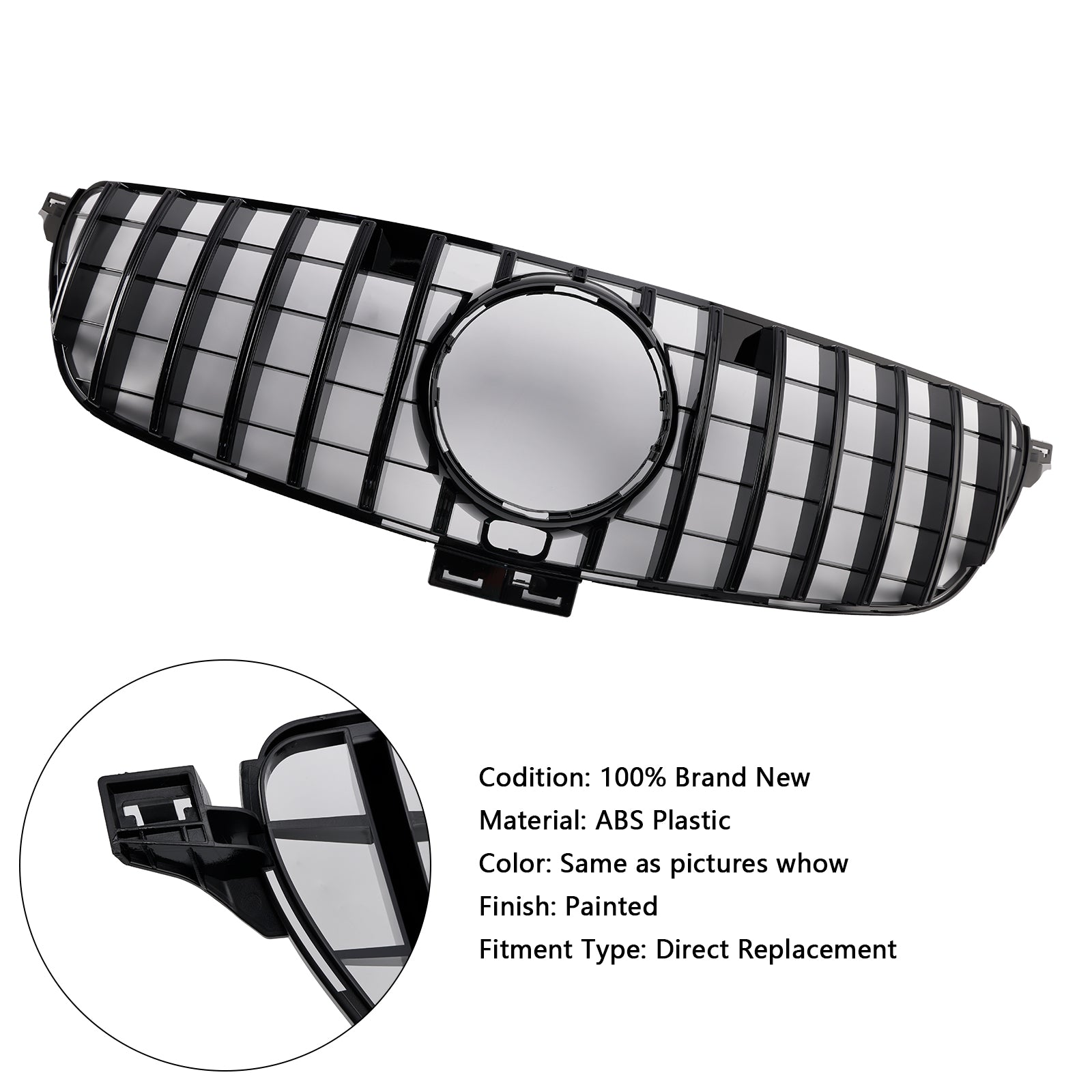 2015-2018 Mercedes Benz GLE-Klass W166 GT-stil främre stötfångargrill