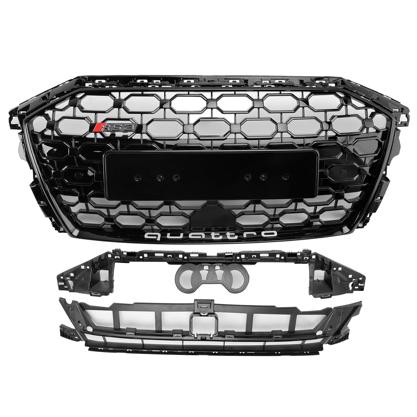 2020-2024 Audi A3 S3 RS3 Honeycomb Front Grille Grill Bloss Black