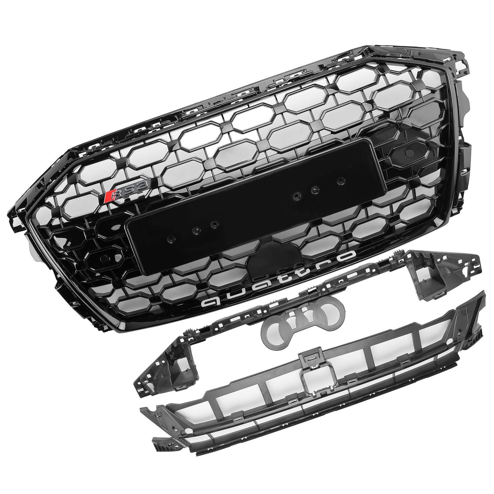 2020-2024 Audi A3 S3 RS3 Honeycomb Front Grille Grill Bloss Black