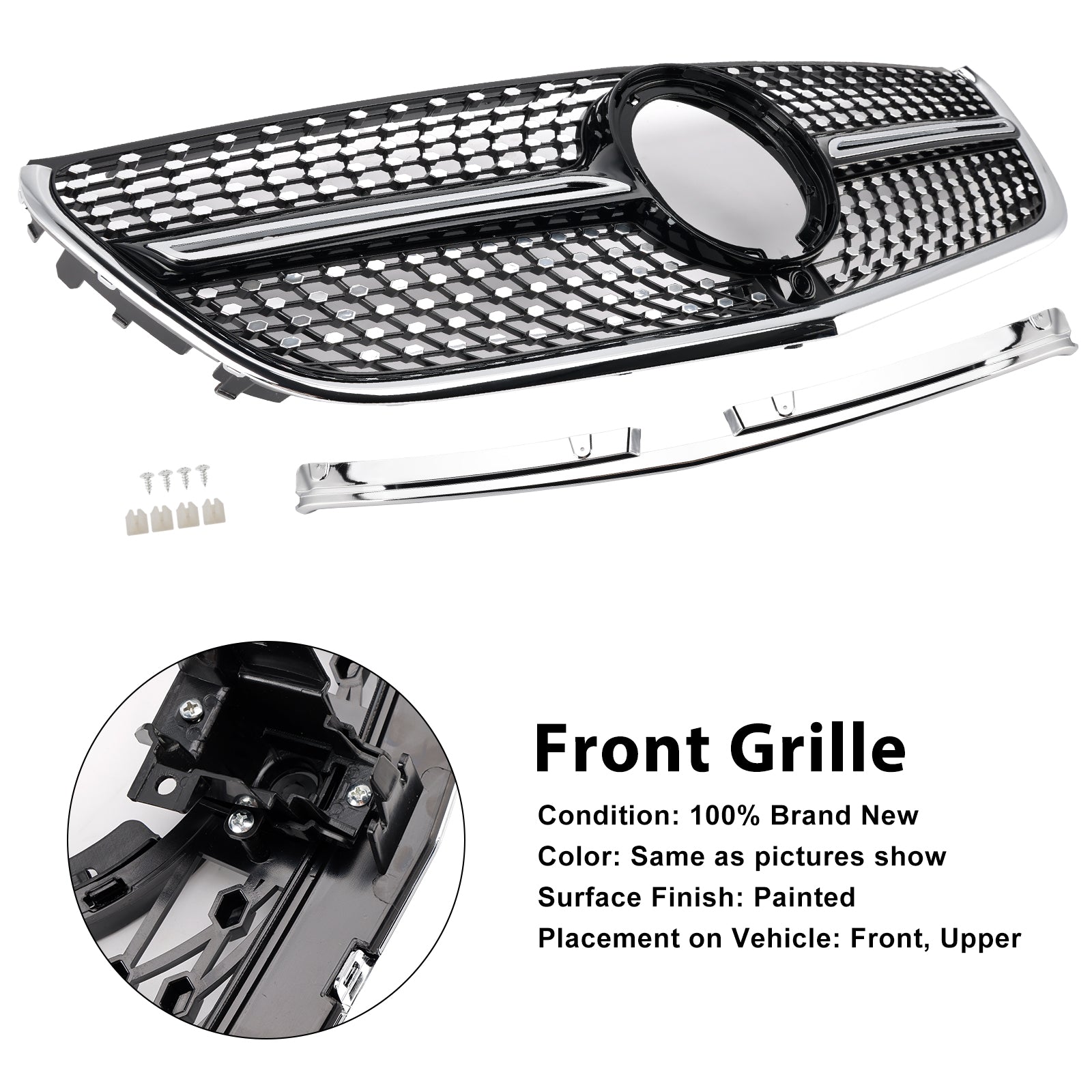 Mercedes Vito 2014-2023 W447 Chromen voorbumpergrille Diamond