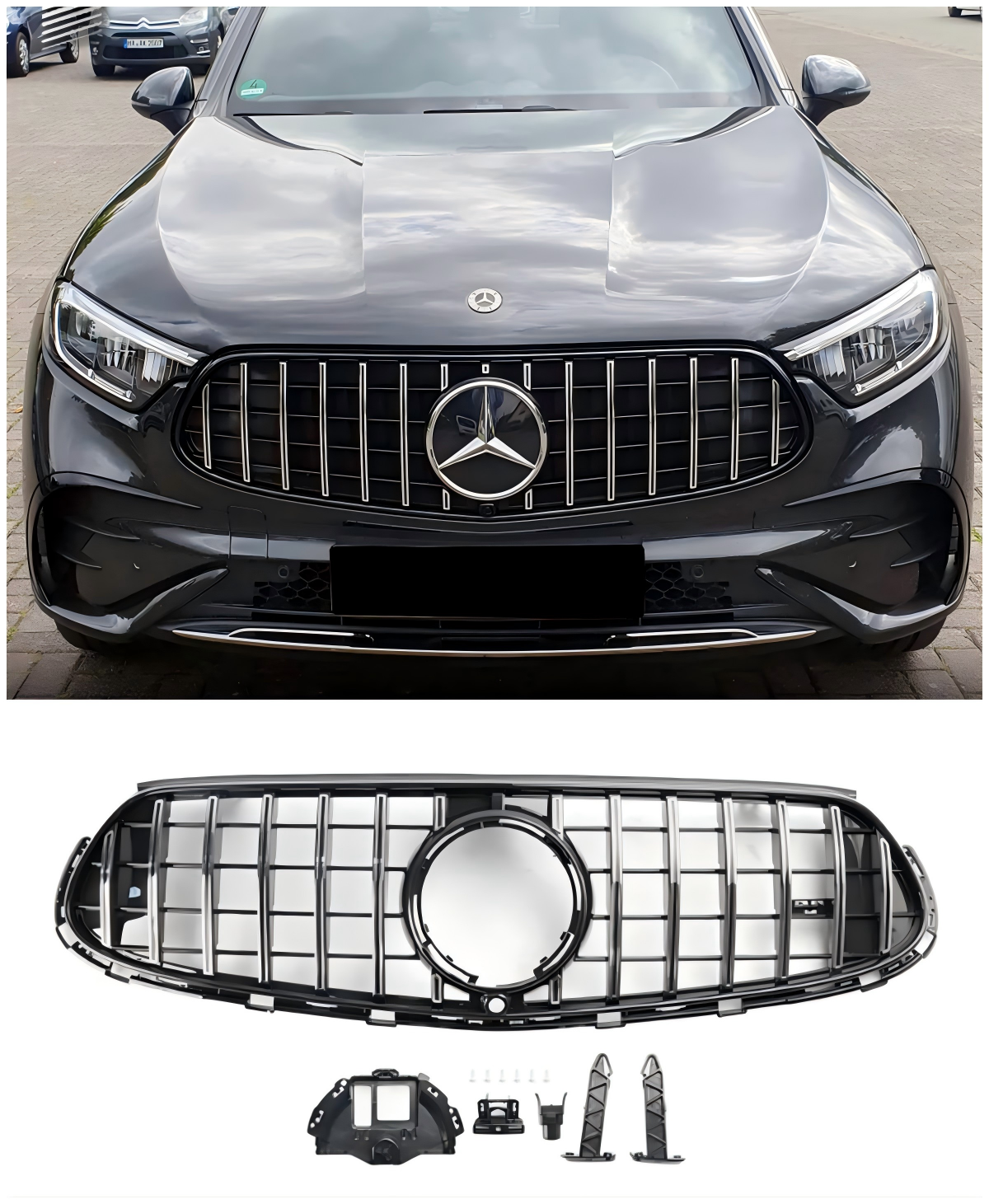 2022 2023 2024 Mercedes GLC X254 C254 met AMG-Line voorbumper bovenste grillrooster
