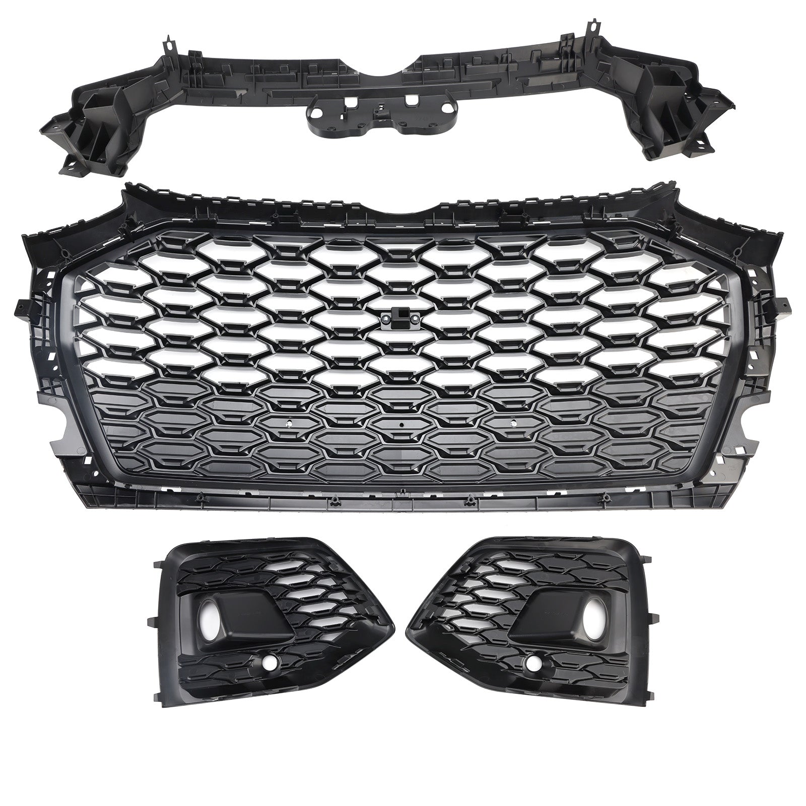 Grille de pare-chocs avant en nid d'abeille pour Audi Q5 2021-2025 & Cache-phares antibrouillard