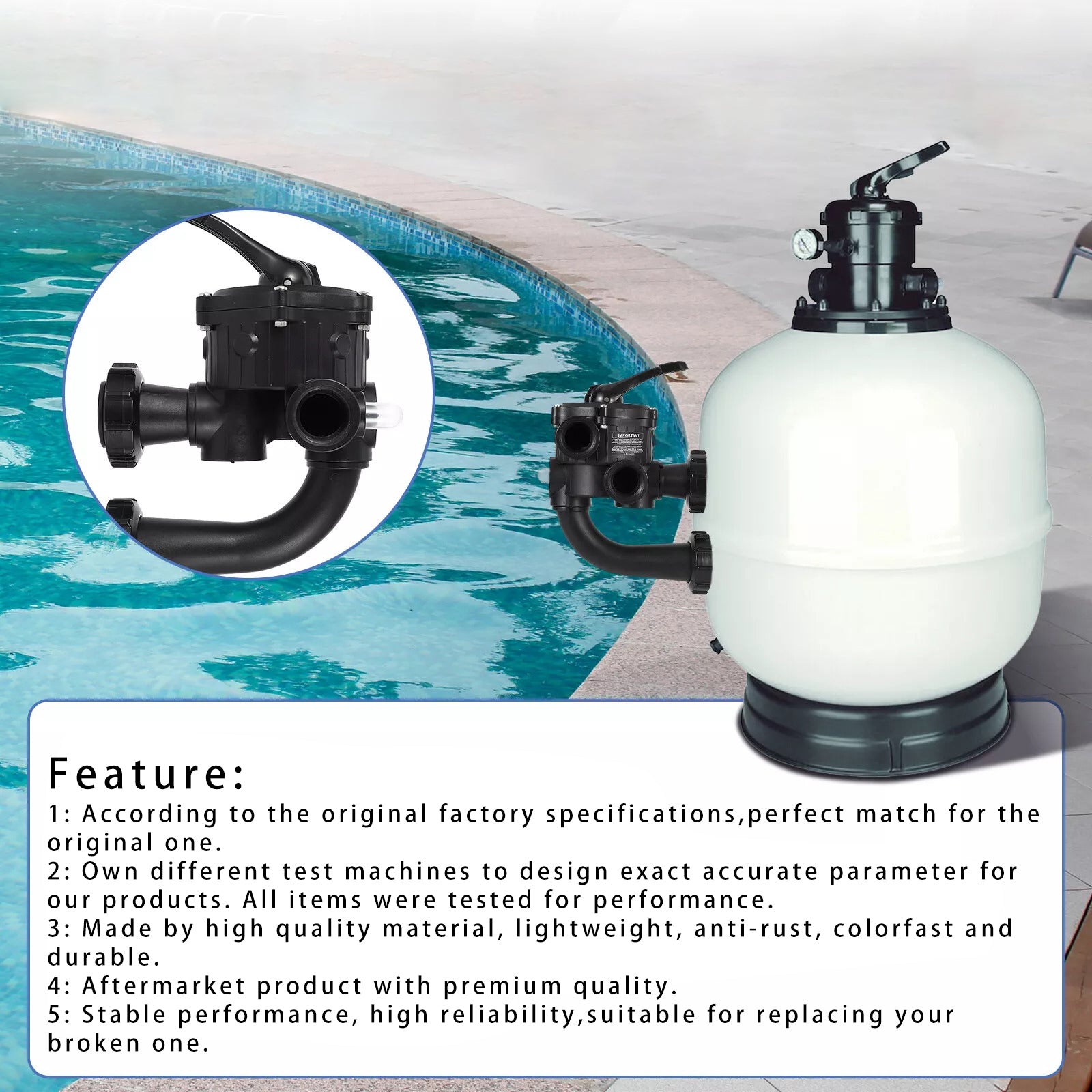 SP0710XR50 Multiport Control Valve Fit For Hayward Pro-Series Vari-Flo