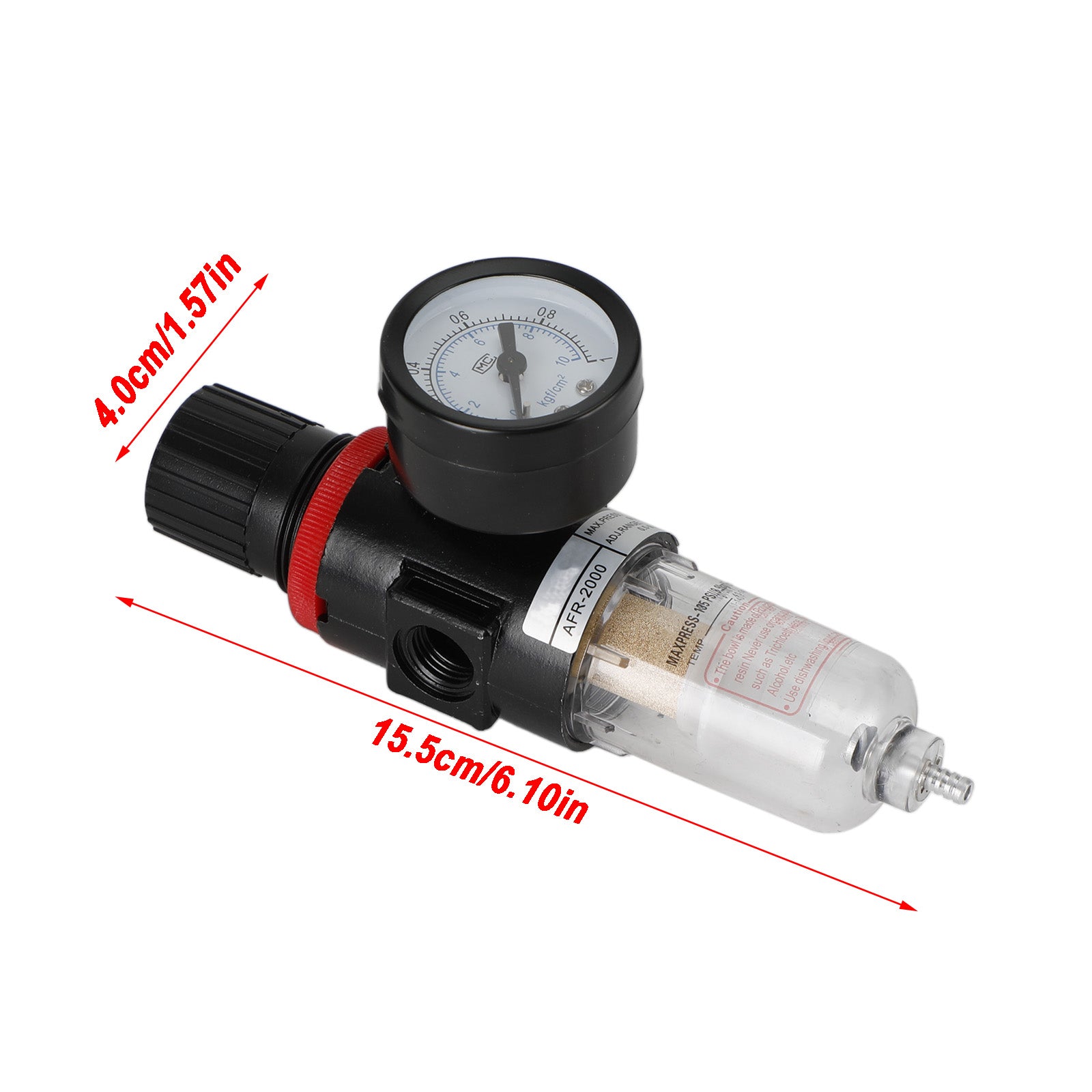 AFR-2000 1/4" Filtro de compressor de ar, separador de água, ferramentas de armadilha com regulador e medidor