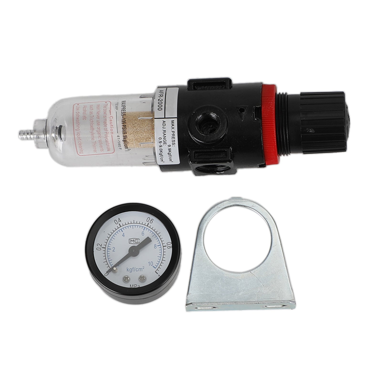 AFR-2000 1/4" Filtro de compressor de ar, separador de água, ferramentas de armadilha com regulador e medidor
