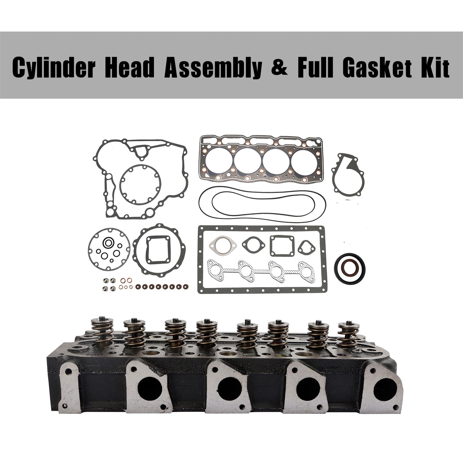 Complete Cylinder Head Assy+Gasket Kit For Kubota V1505 V1505D 1G091-03044