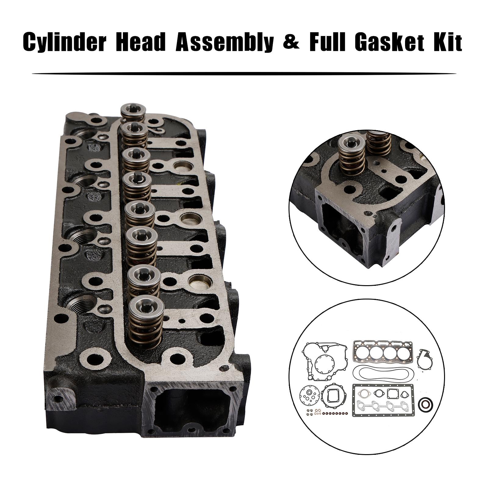 Complete Cylinder Head Assy+Gasket Kit For Kubota V1505 V1505D 1G091-03044