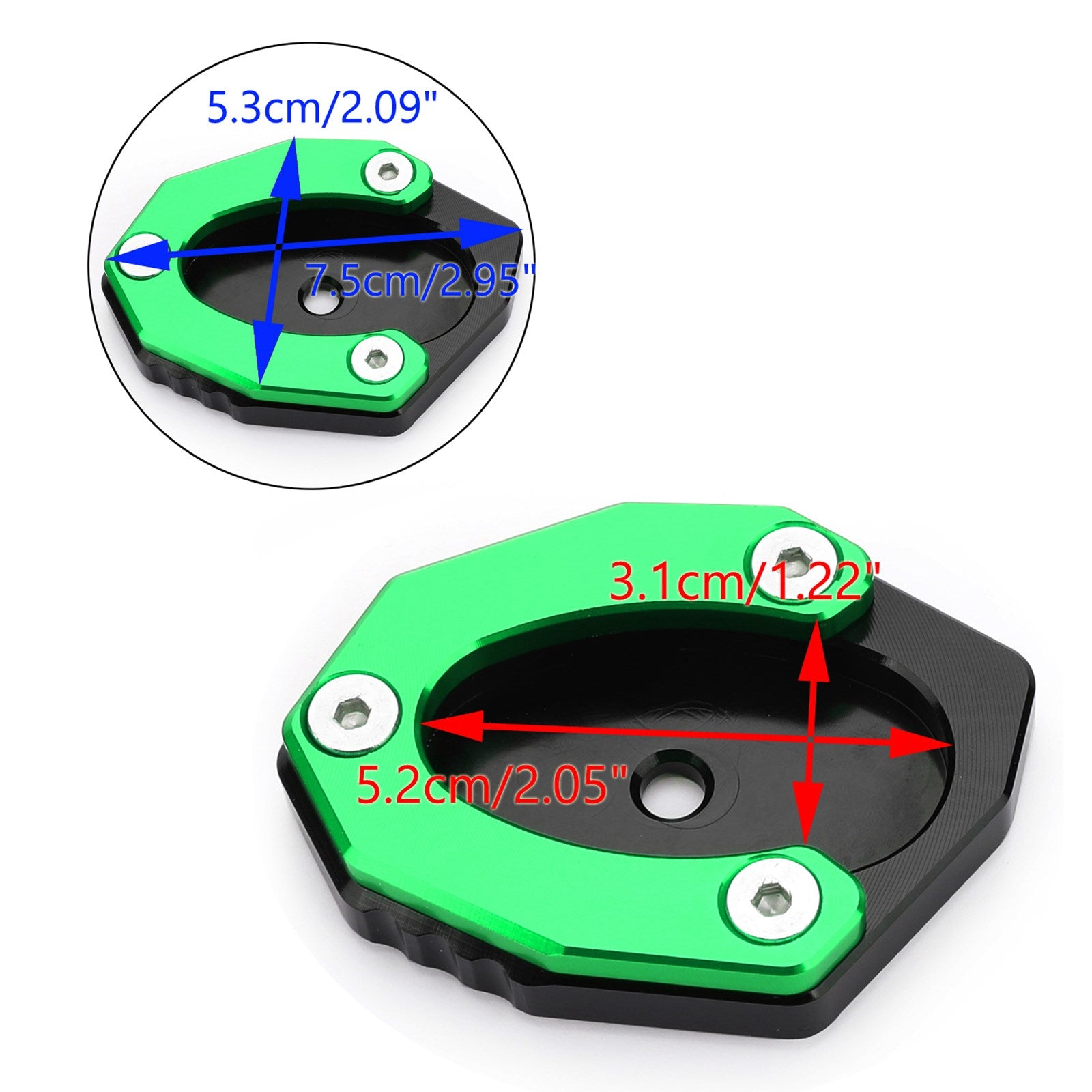 Kickstand Side Stand Plate Extension Pad for Kawasaki Z900 Z1000SX 17-19 Grønn
