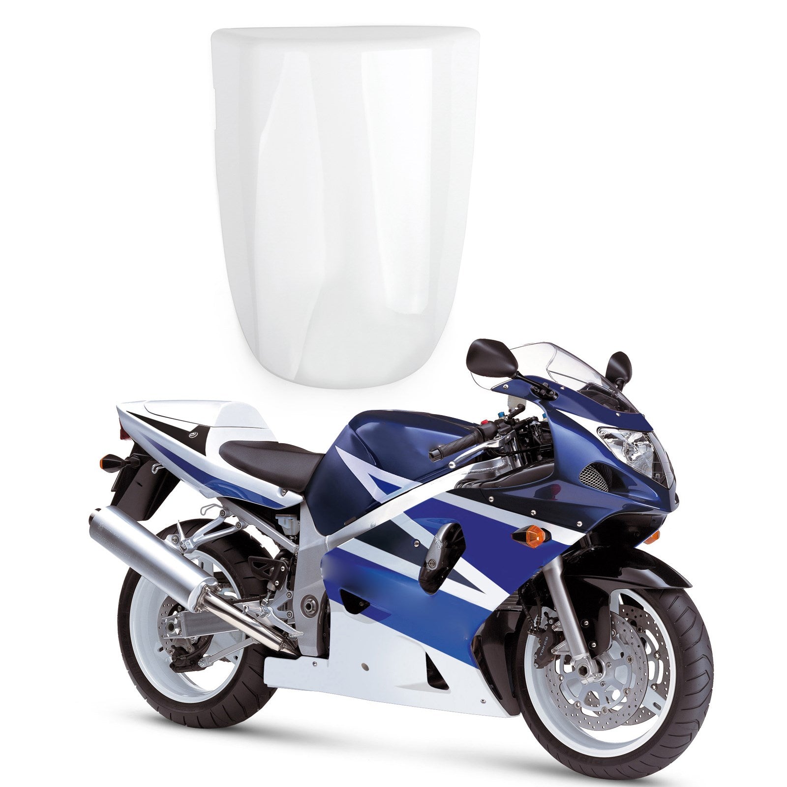 Baksetet deksel for Suzuki GSXR600/750 2001-2003 GSXR1000 2000-2002 Hvit