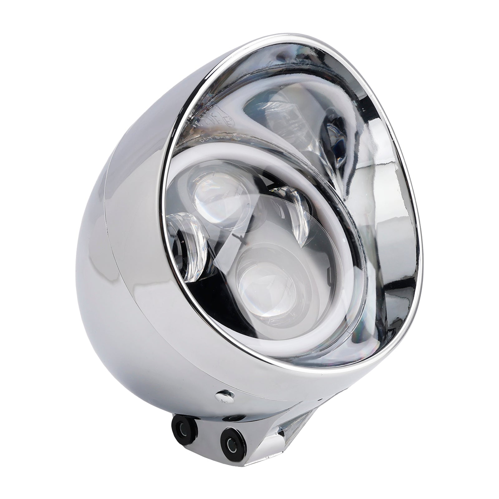 5.75" Farol universal com 4 lâmpadas, cromado, para motocicleta